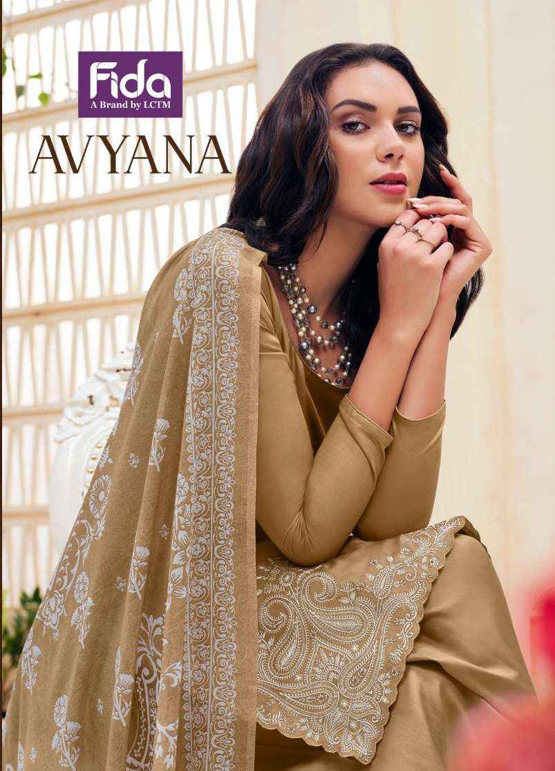 FIDA AVYANA SATIN COTTON FANCY EMBROIDERY WORK SUIT