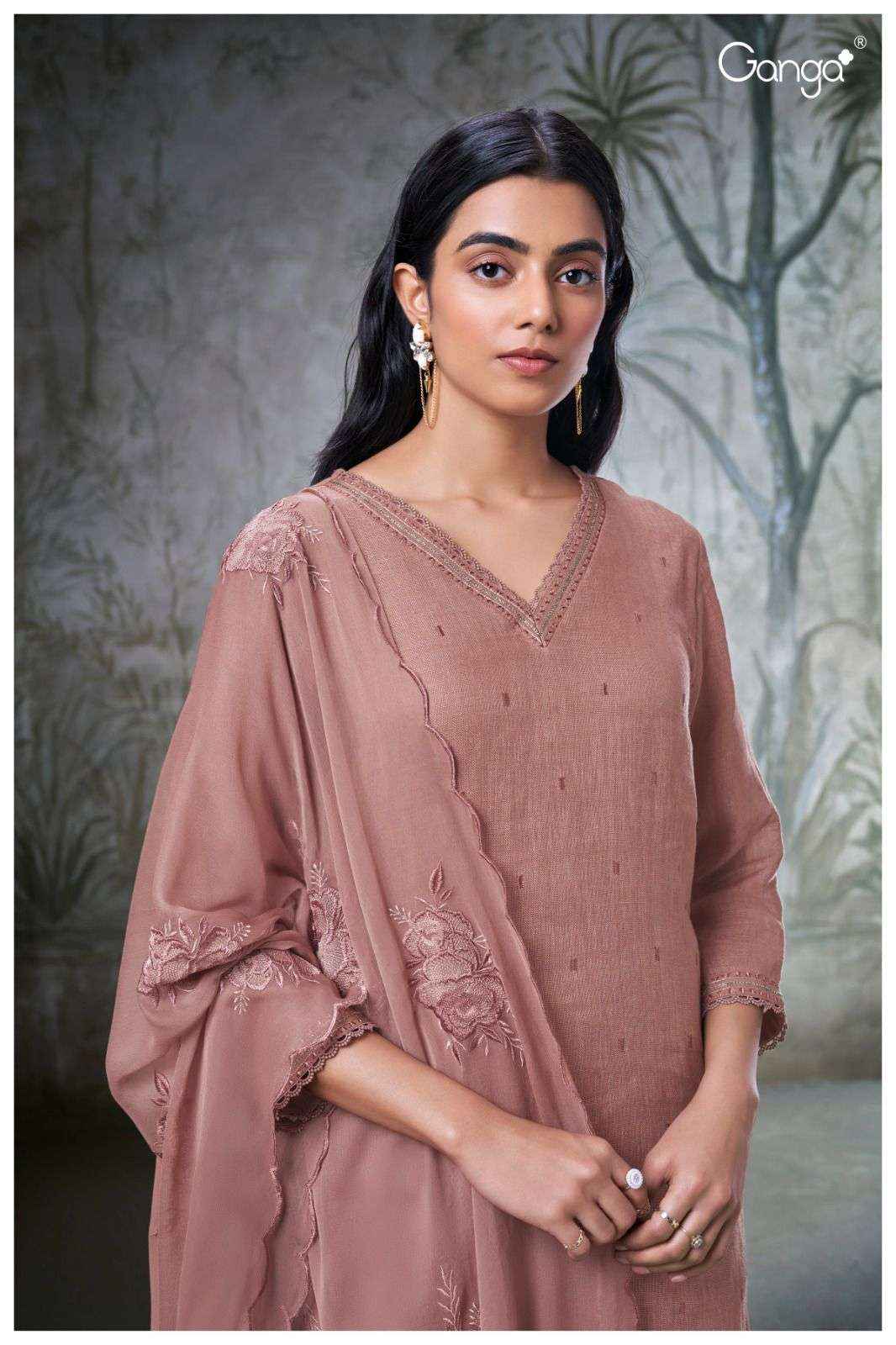 Ganga Fashion Ayla 2443 Pure Linen Suit Latest Catalog Suppliers ( 3 PCS CATALOG )