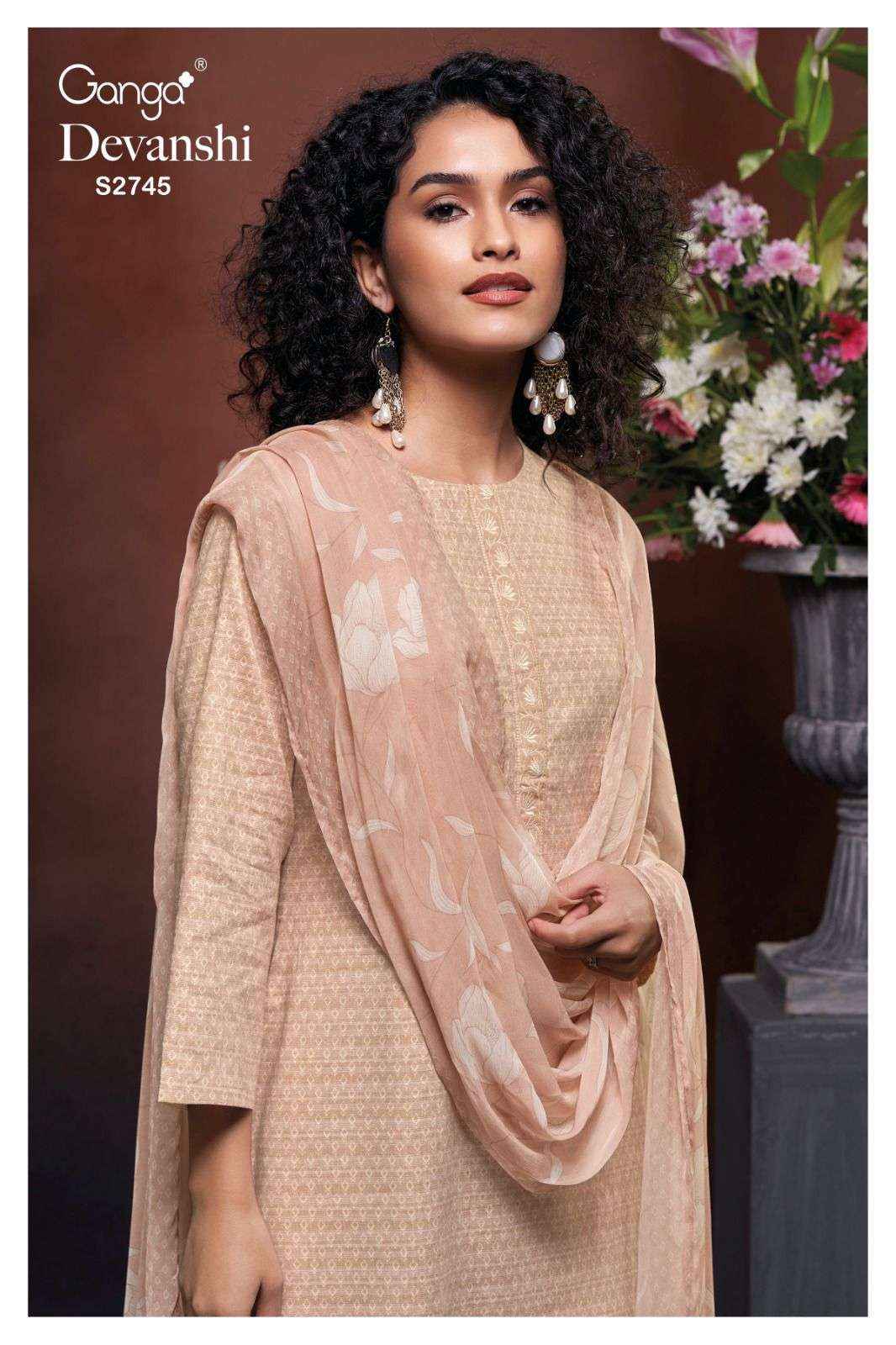 Ganga Fashion Devanshi 2745 Exclusive Woven Cotton Ganga Suit Exporters ( 4 PCS CATALOG )