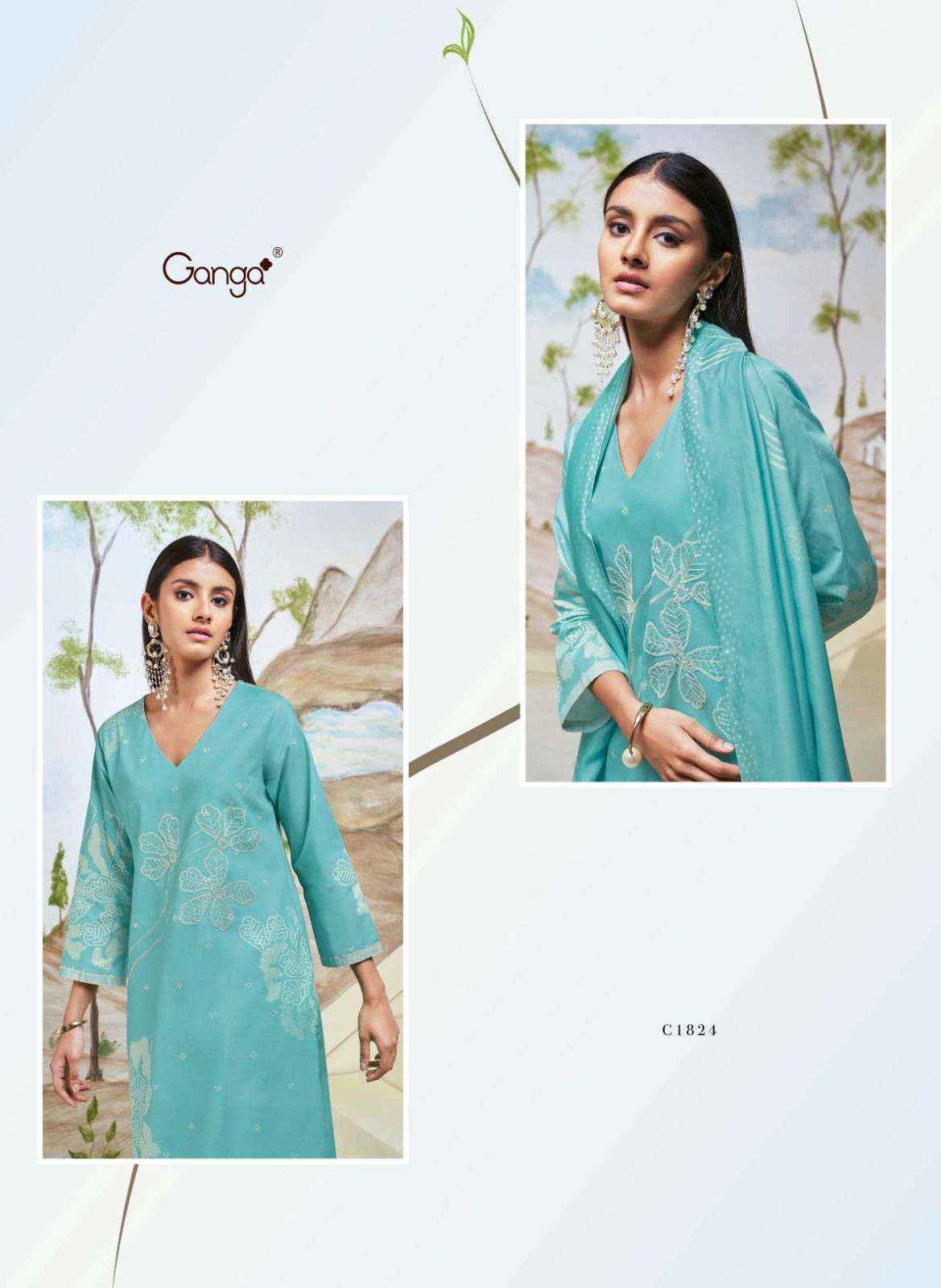 Ganga Fashion Hiba Exclusive Premium Cotton Ladies Suit Catalog Dealer (6 PCS CATALOG )