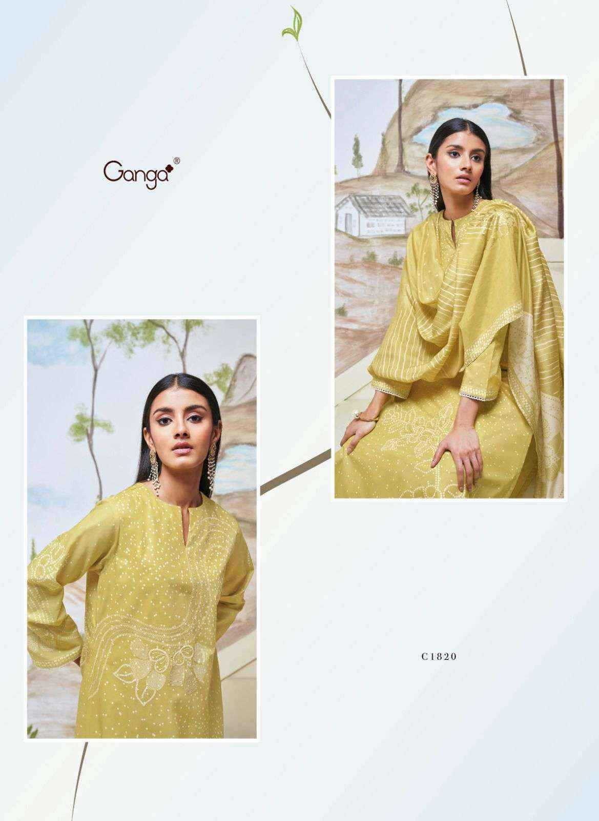 Ganga Fashion Hiba Exclusive Premium Cotton Ladies Suit Catalog Dealer (6 PCS CATALOG )