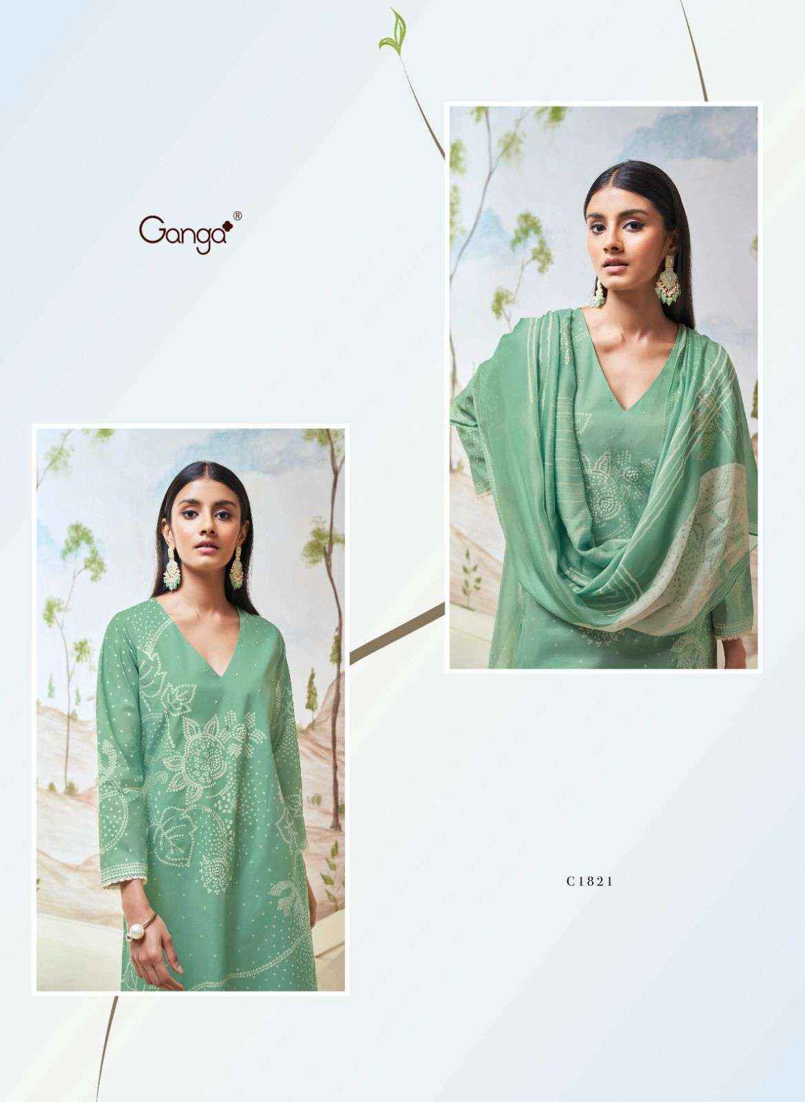 Ganga Fashion Hiba Exclusive Premium Cotton Ladies Suit Catalog Dealer (6 PCS CATALOG )