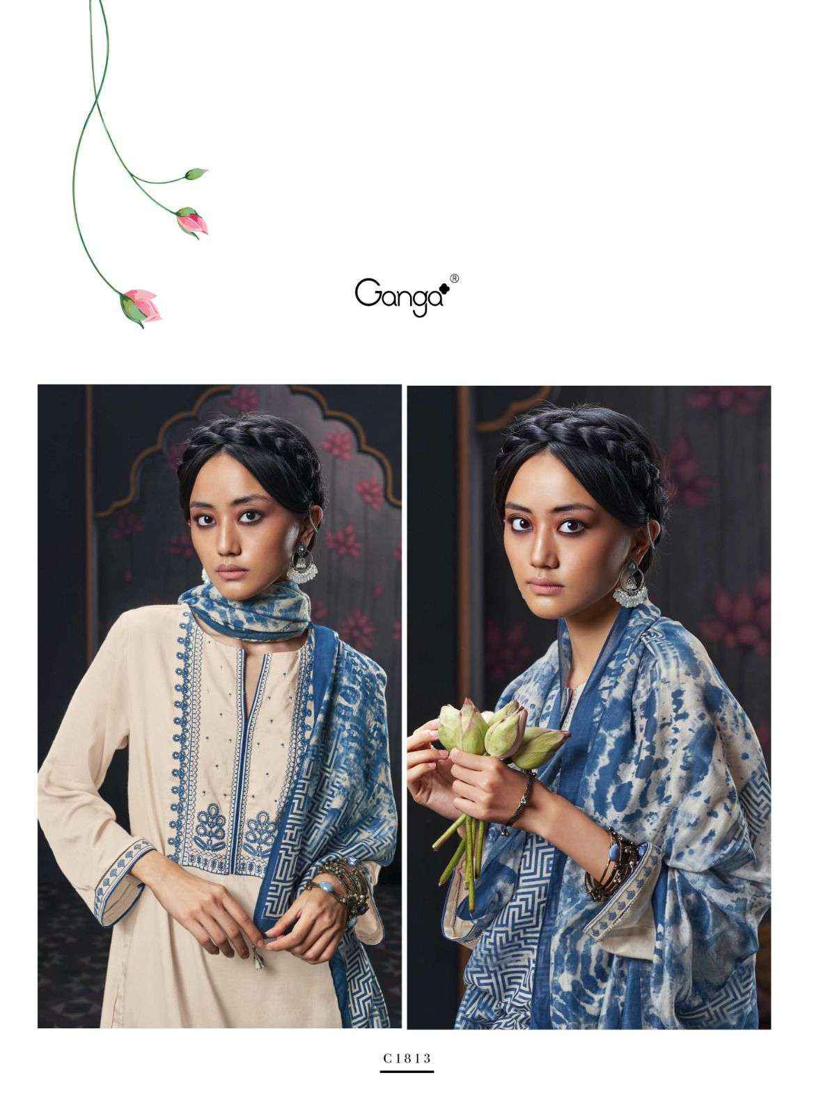 Ganga Fashion Izara Latest Designs Cotton Ladies Suit Catalog Supplier ( 6 pcs catalog )