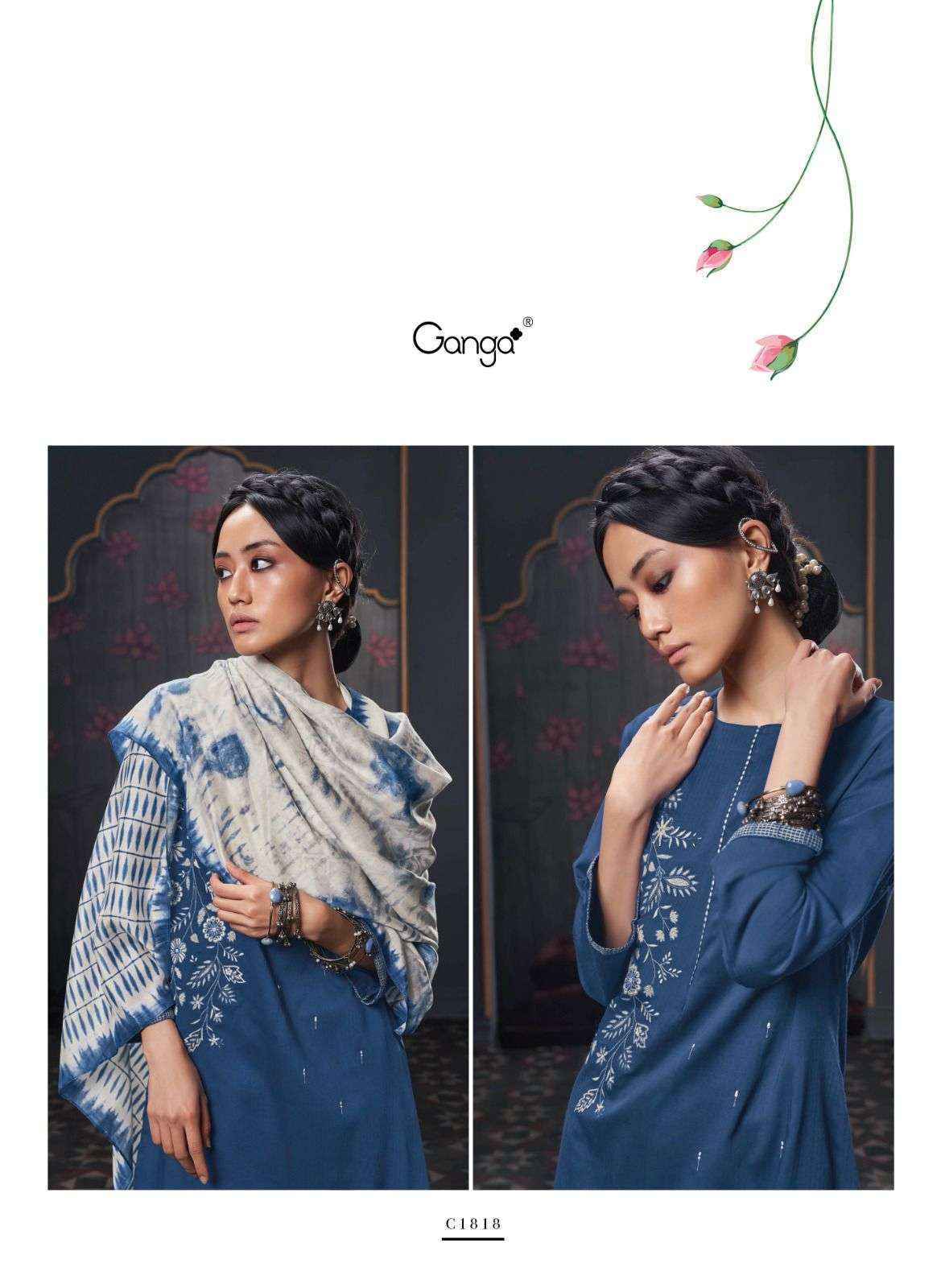 Ganga Fashion Izara Latest Designs Cotton Ladies Suit Catalog Supplier ( 6 pcs catalog )