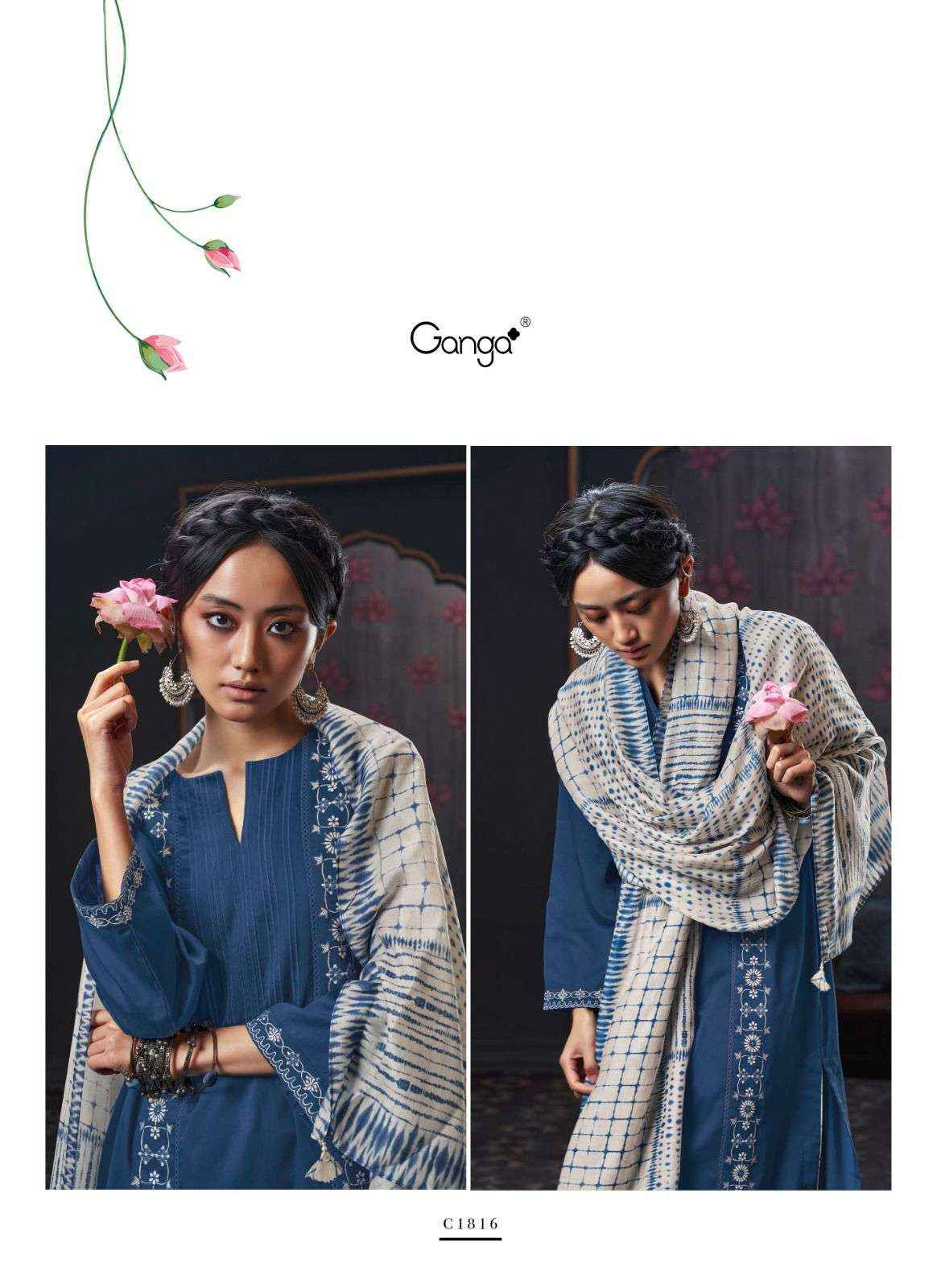 Ganga Fashion Izara Latest Designs Cotton Ladies Suit Catalog Supplier ( 6 pcs catalog )