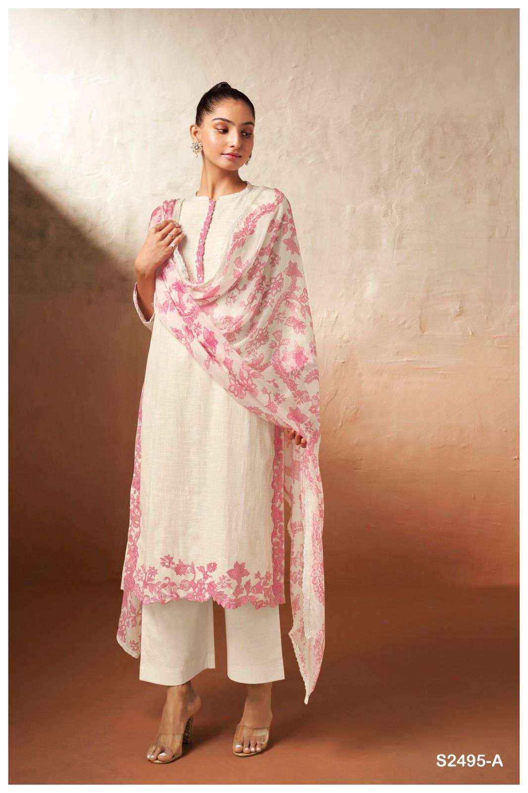 Ganga Jessi 2495 Premium Cotton Linen Suit Ganga Fashion Suits ( 2 pcs catalog )