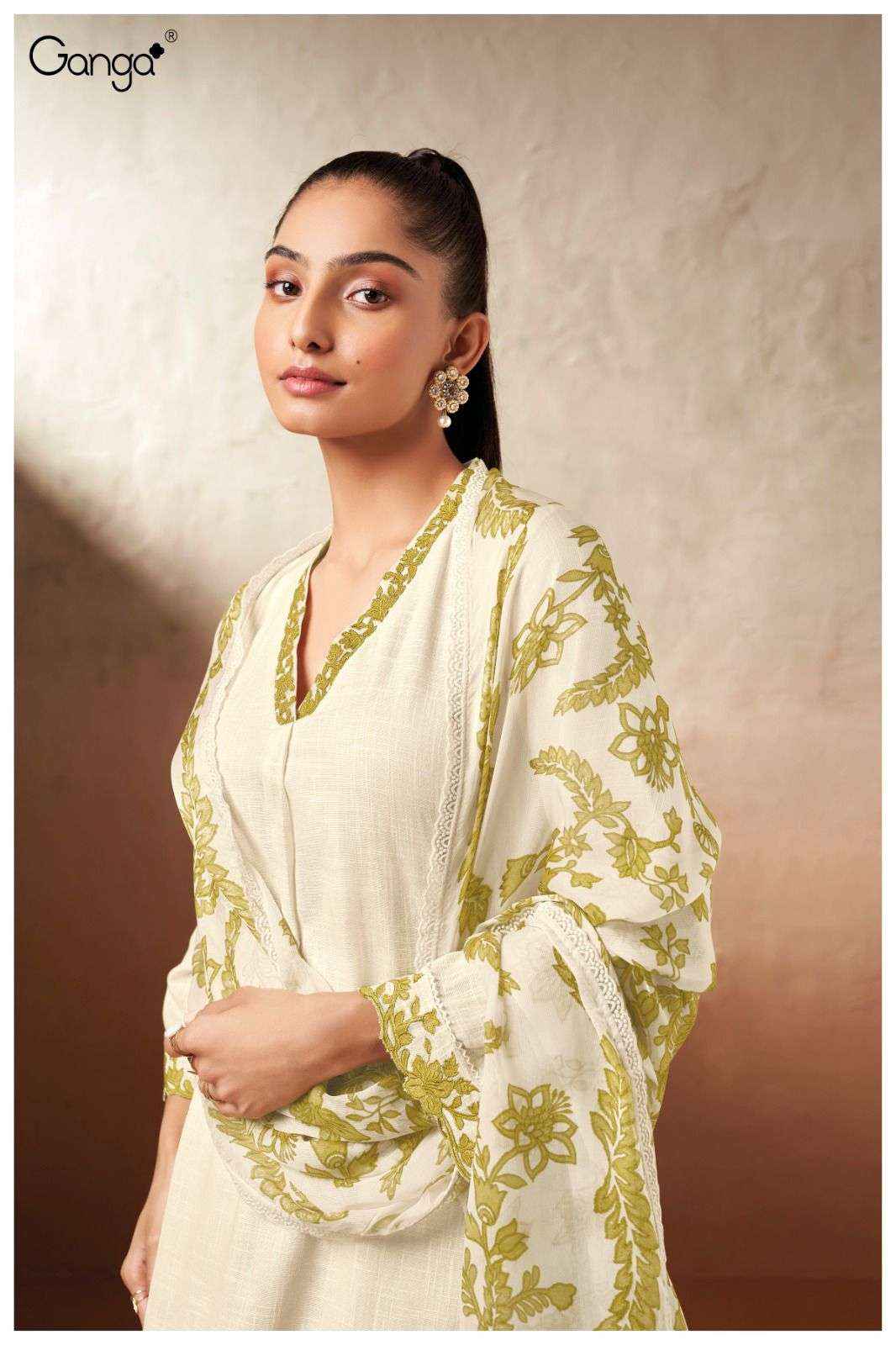 Ganga Jessi 2495 Premium Cotton Linen Suit Ganga Fashion Suits ( 2 pcs catalog )