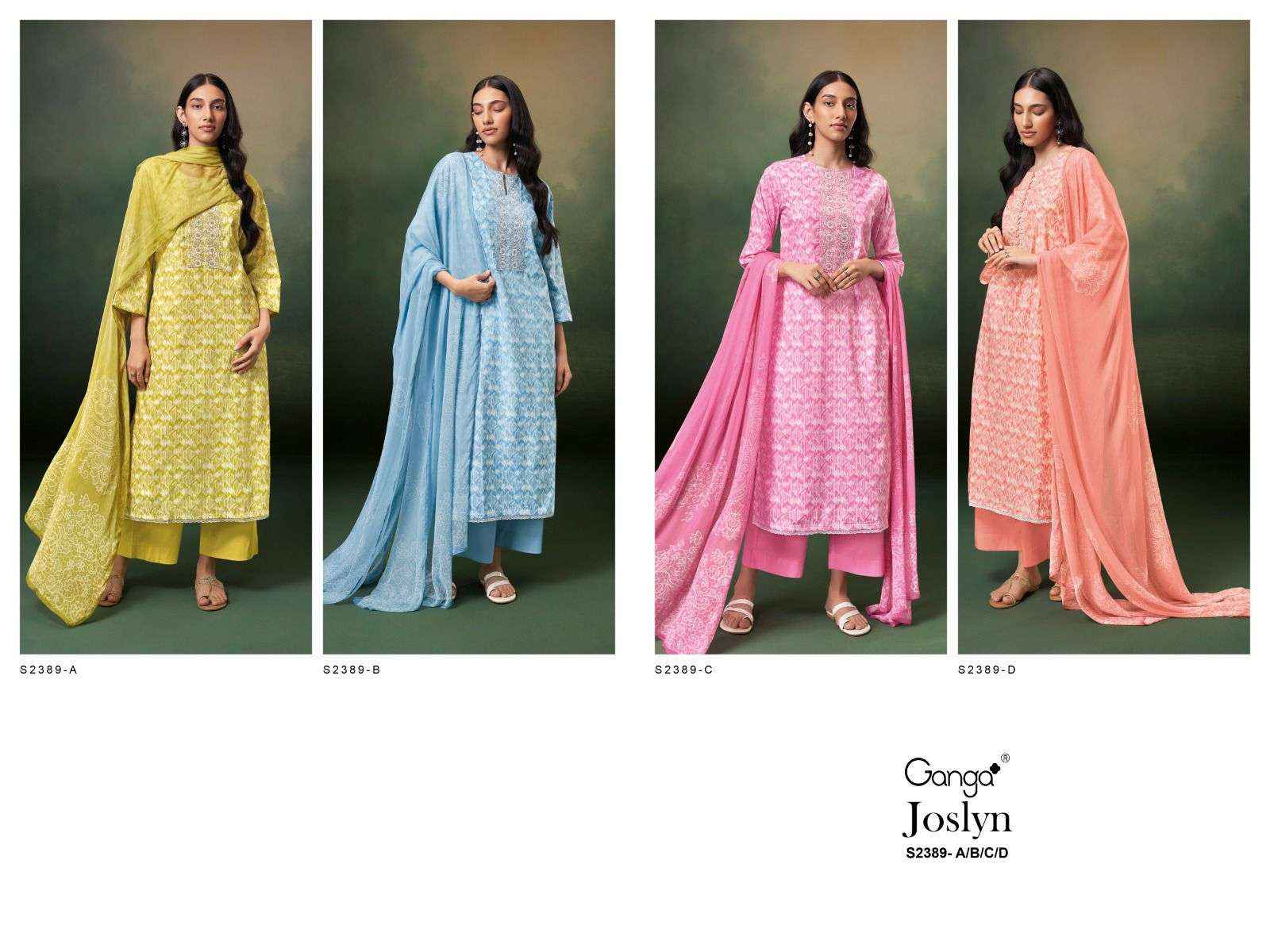 Ganga Joslyn 2389 Printed Premium Cotton Suit Catalog Suppliers ( 4 pcs catalog )