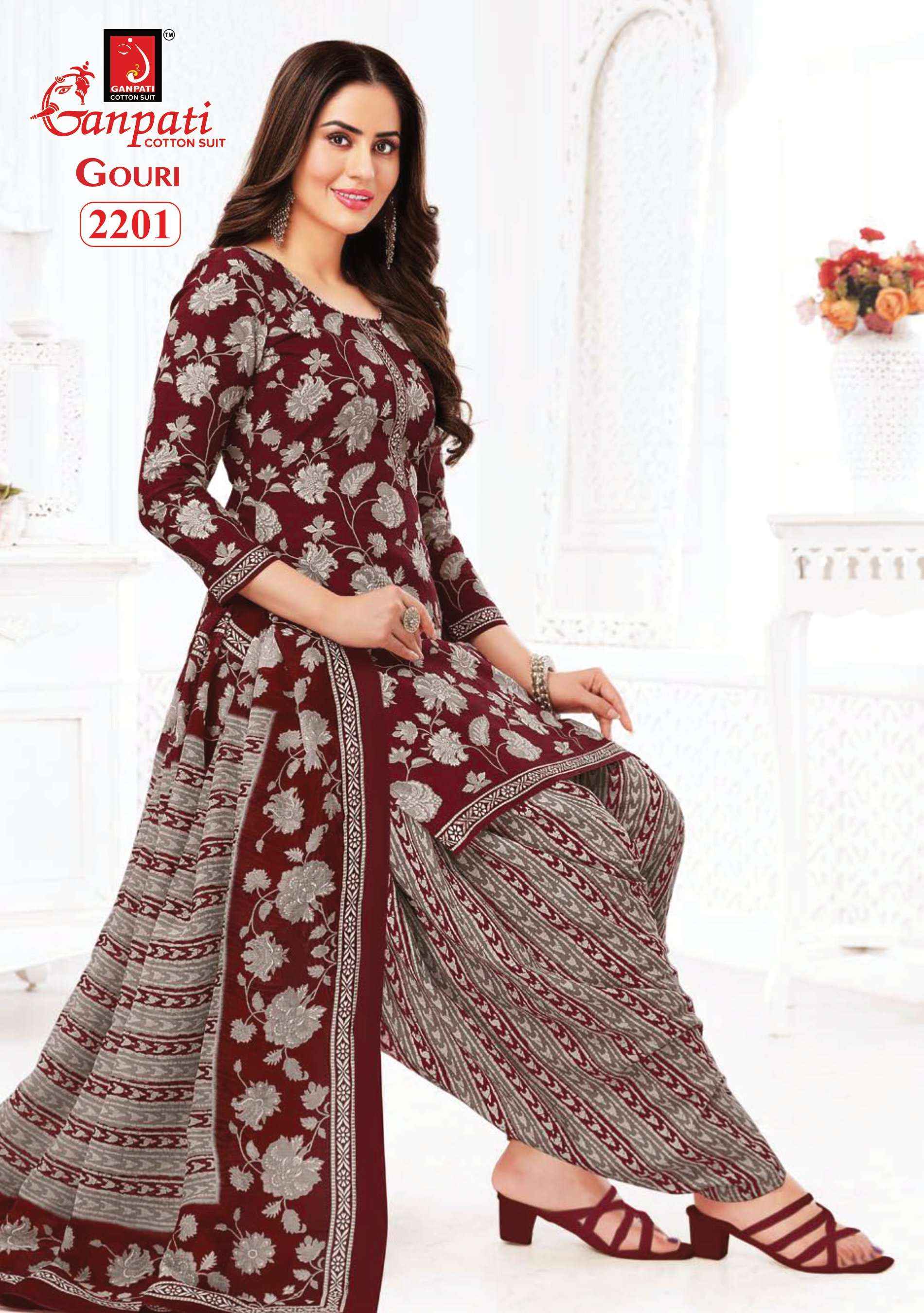 GANPATI GOURI VOL 8 COTTON PRINT PATIYALA SUITS ( 15 PCS CATALOG )