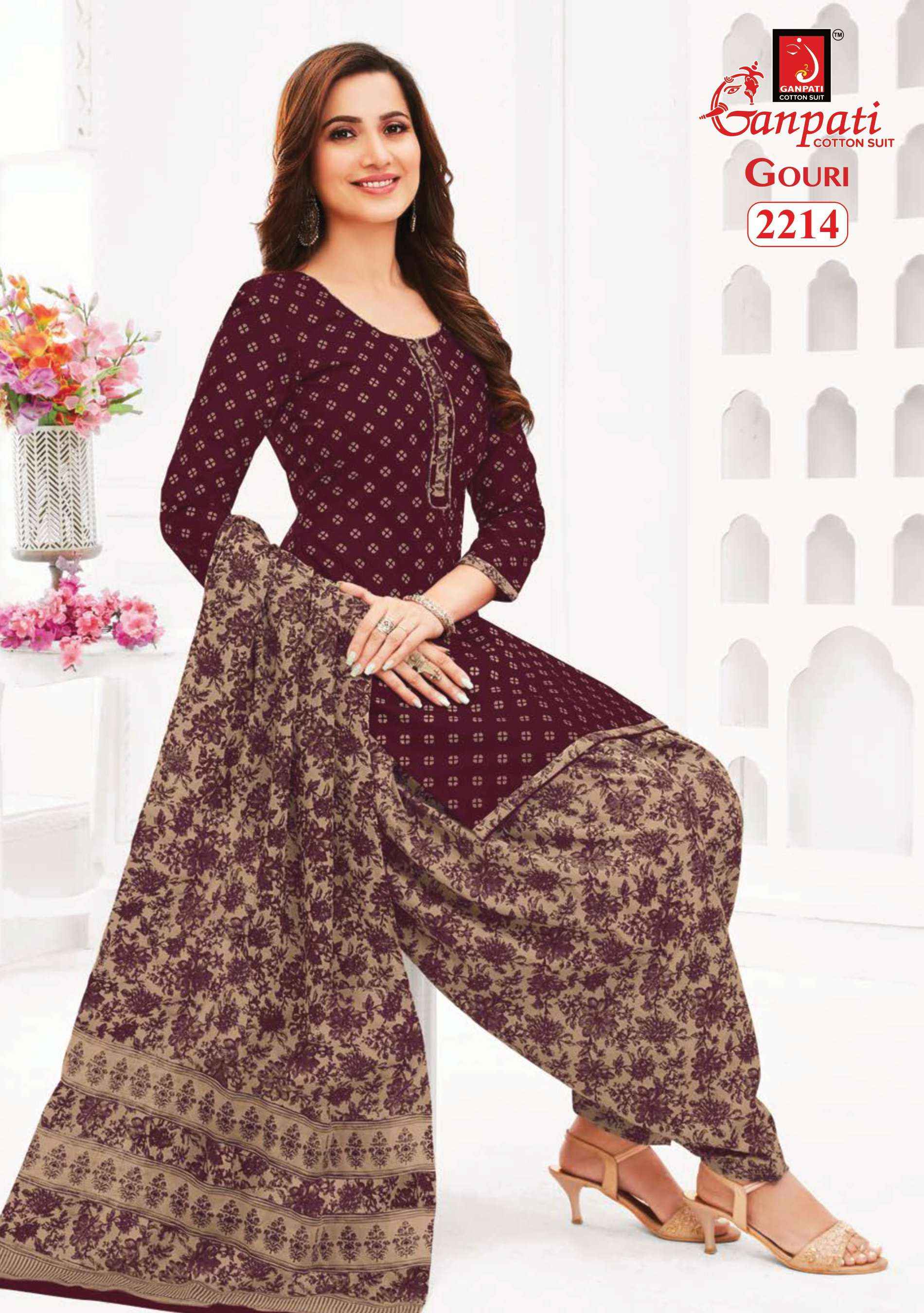 GANPATI GOURI VOL 8 COTTON PRINT PATIYALA SUITS ( 15 PCS CATALOG )