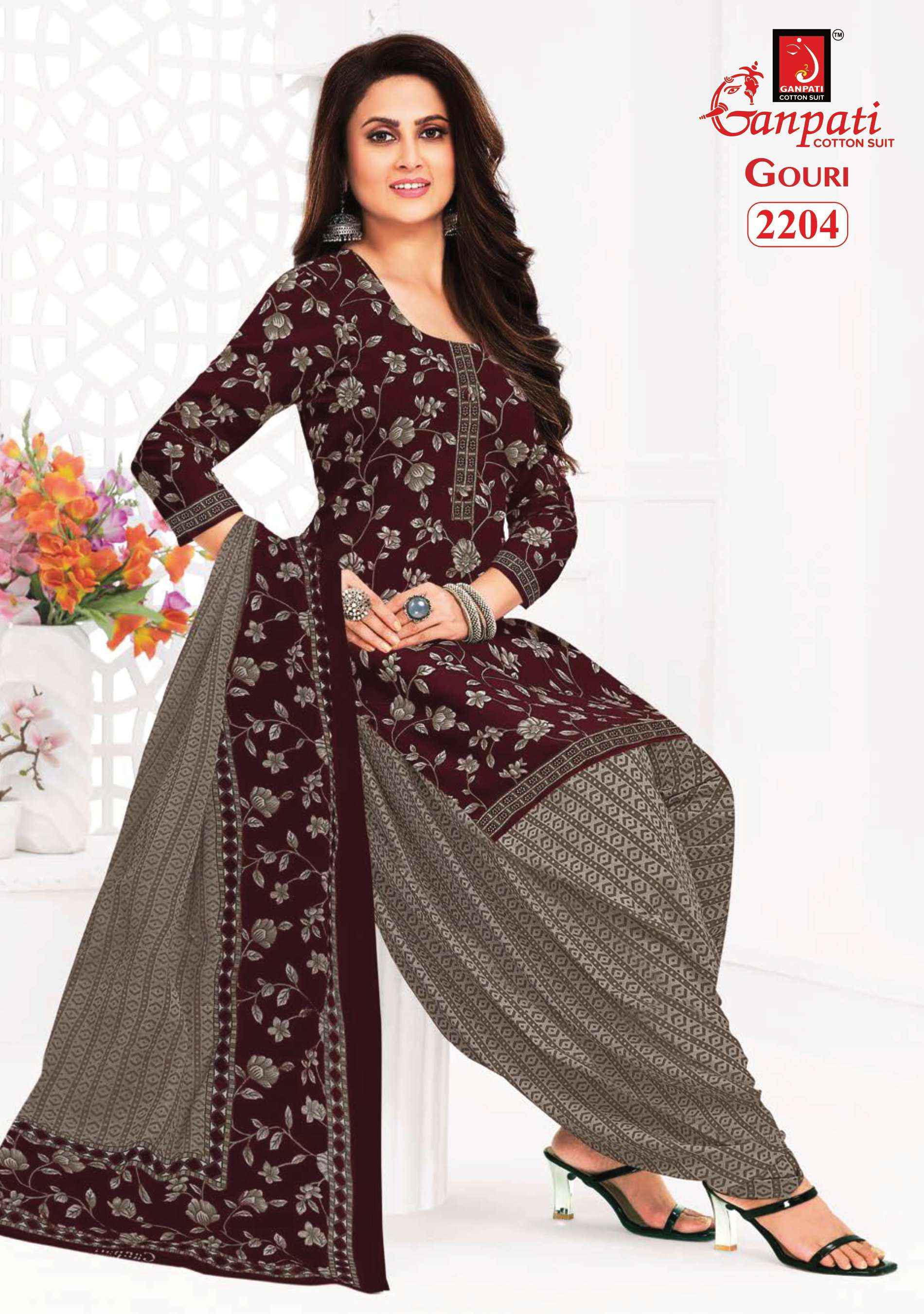 GANPATI GOURI VOL 8 COTTON PRINT PATIYALA SUITS ( 15 PCS CATALOG )