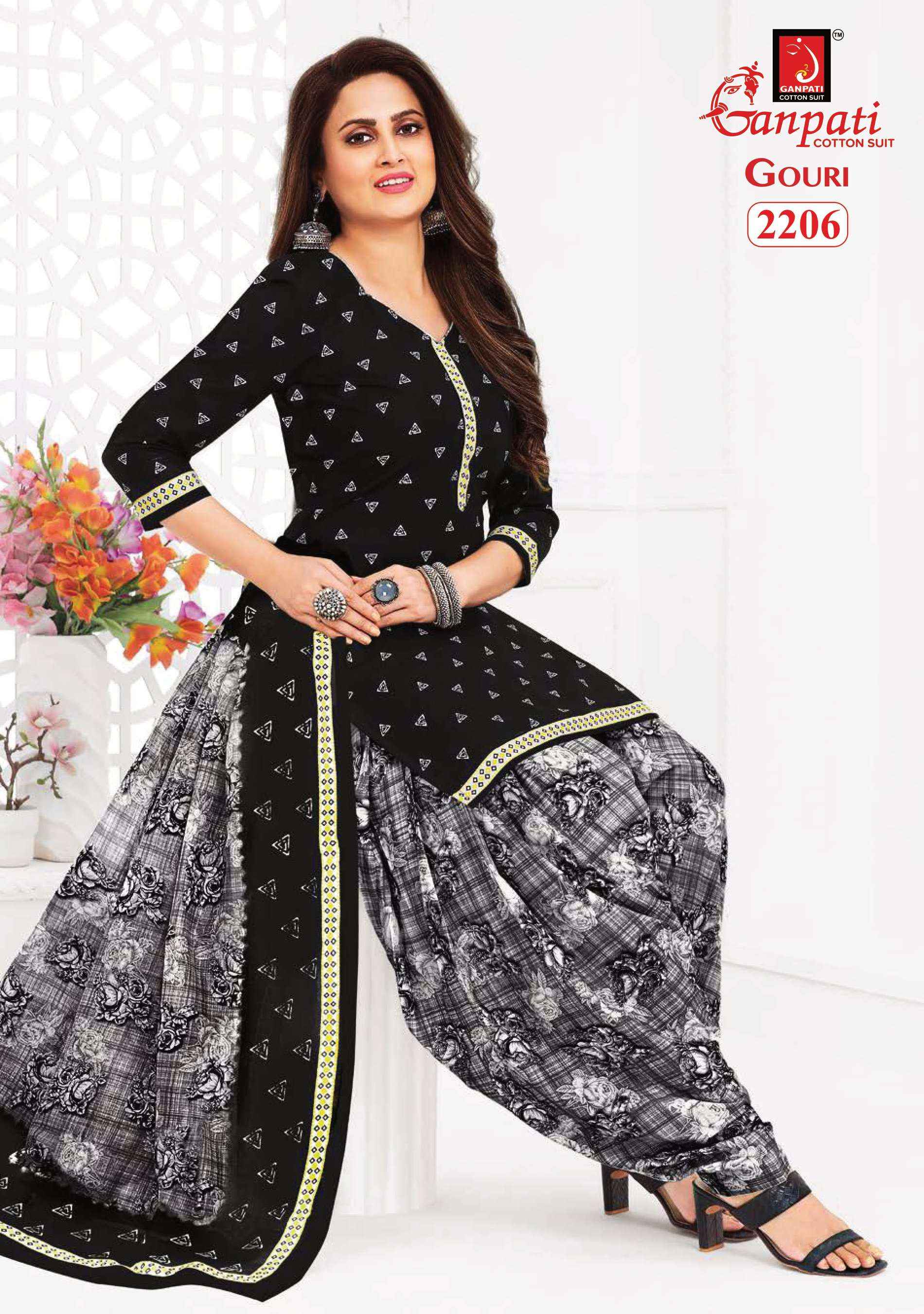 GANPATI GOURI VOL 8 COTTON PRINT PATIYALA SUITS ( 15 PCS CATALOG )