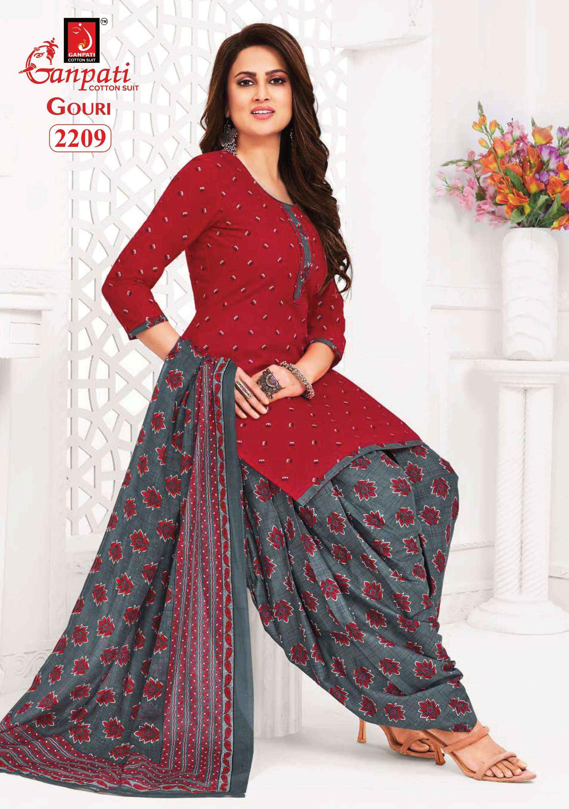 GANPATI GOURI VOL 8 COTTON PRINT PATIYALA SUITS ( 15 PCS CATALOG )