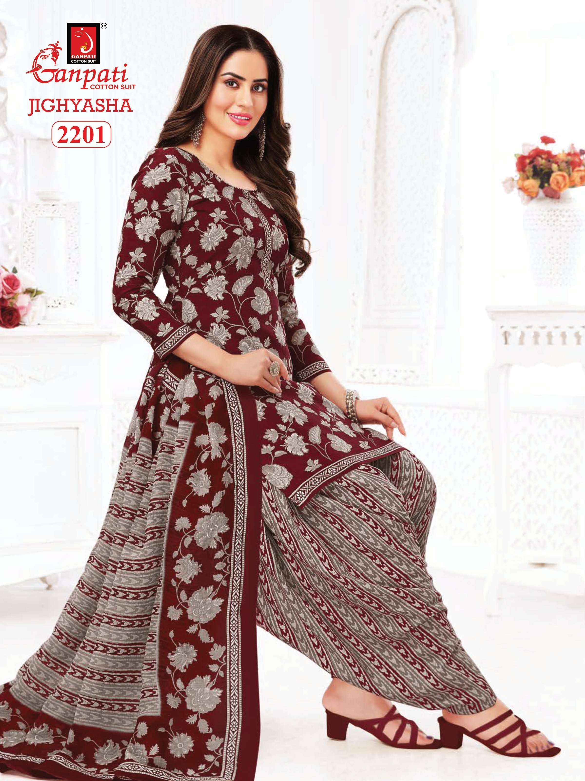 GANPATI JIGHYASHA VOL 22 COTTON DRESS MATERIAL ( 45 PCS CATALOG )