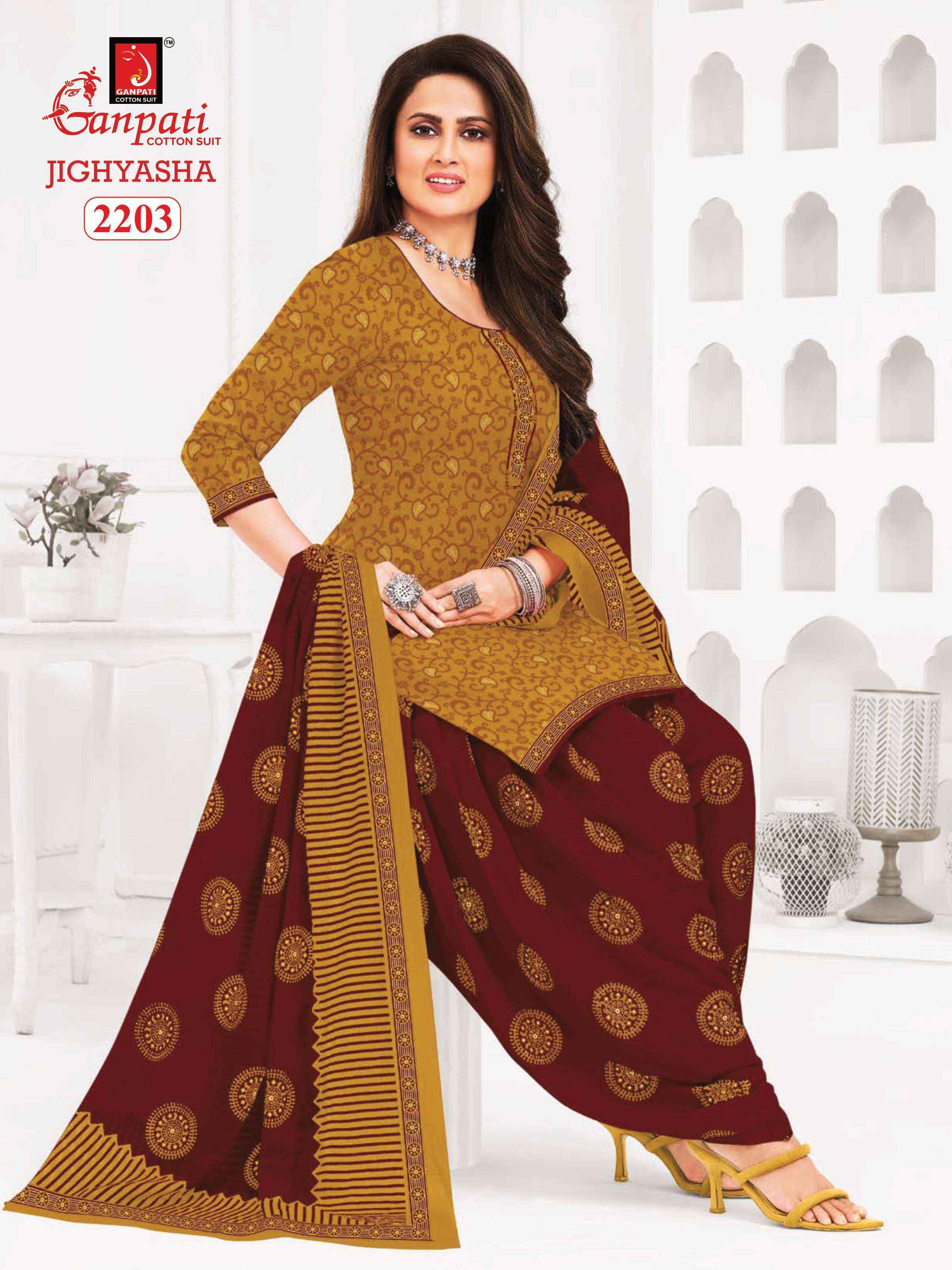 GANPATI JIGHYASHA VOL 22 COTTON DRESS MATERIAL ( 45 PCS CATALOG )