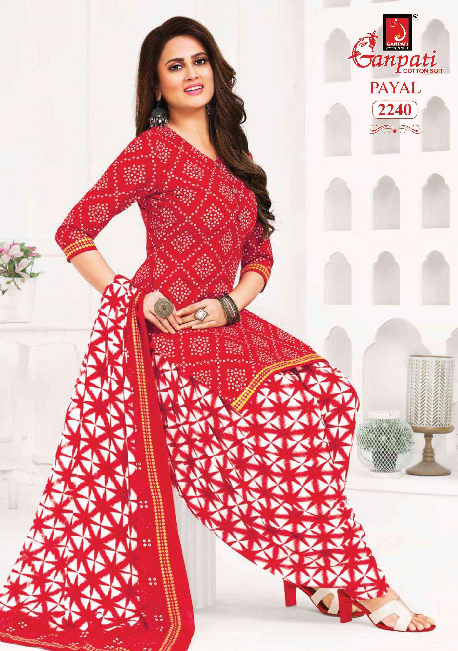 GANPATI PAYAL VOL 8 COTTON PRINTED DRESS MATERIAL ( 15 PCS CATALOG )