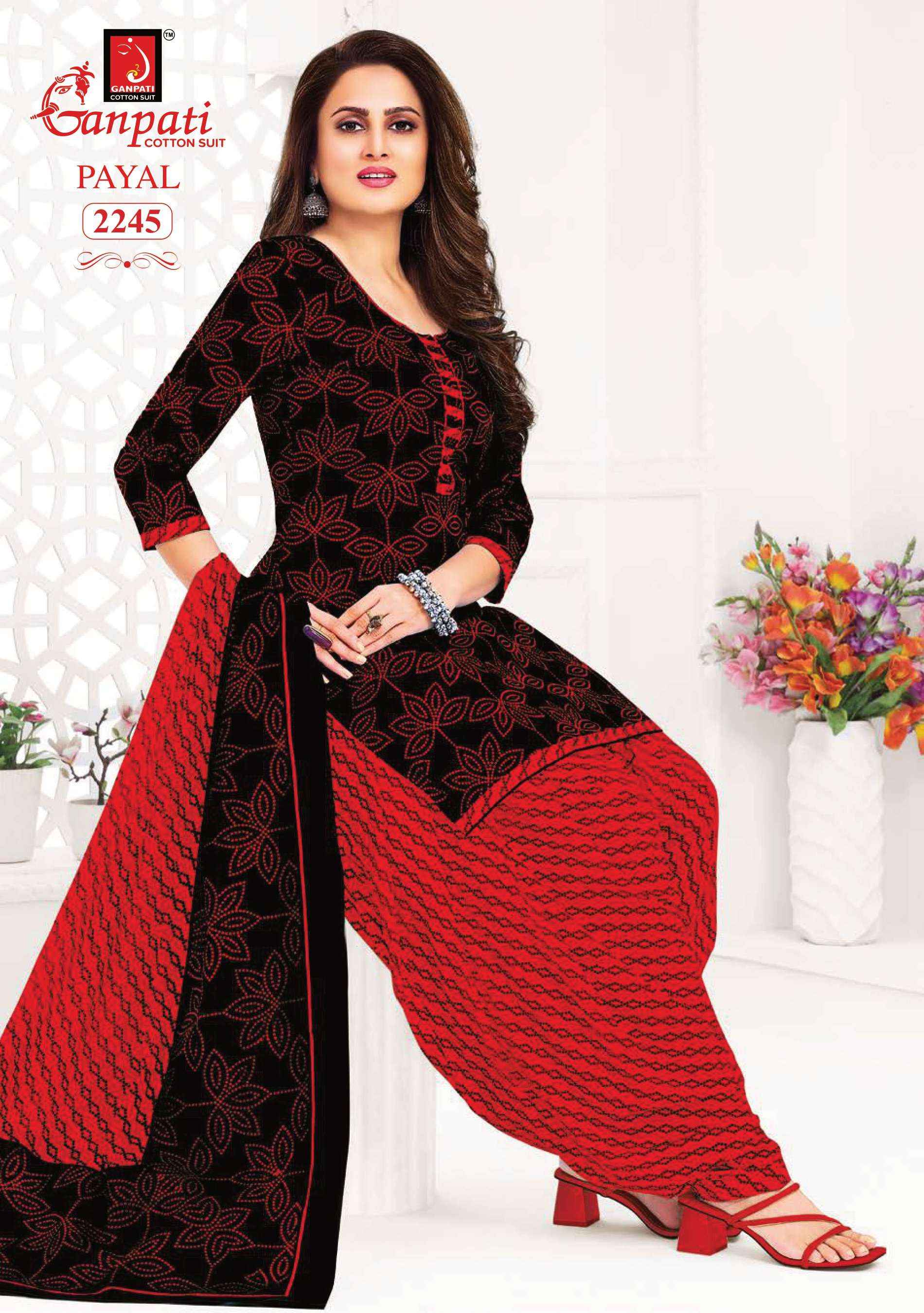 GANPATI PAYAL VOL 8 COTTON PRINTED DRESS MATERIAL ( 15 PCS CATALOG )