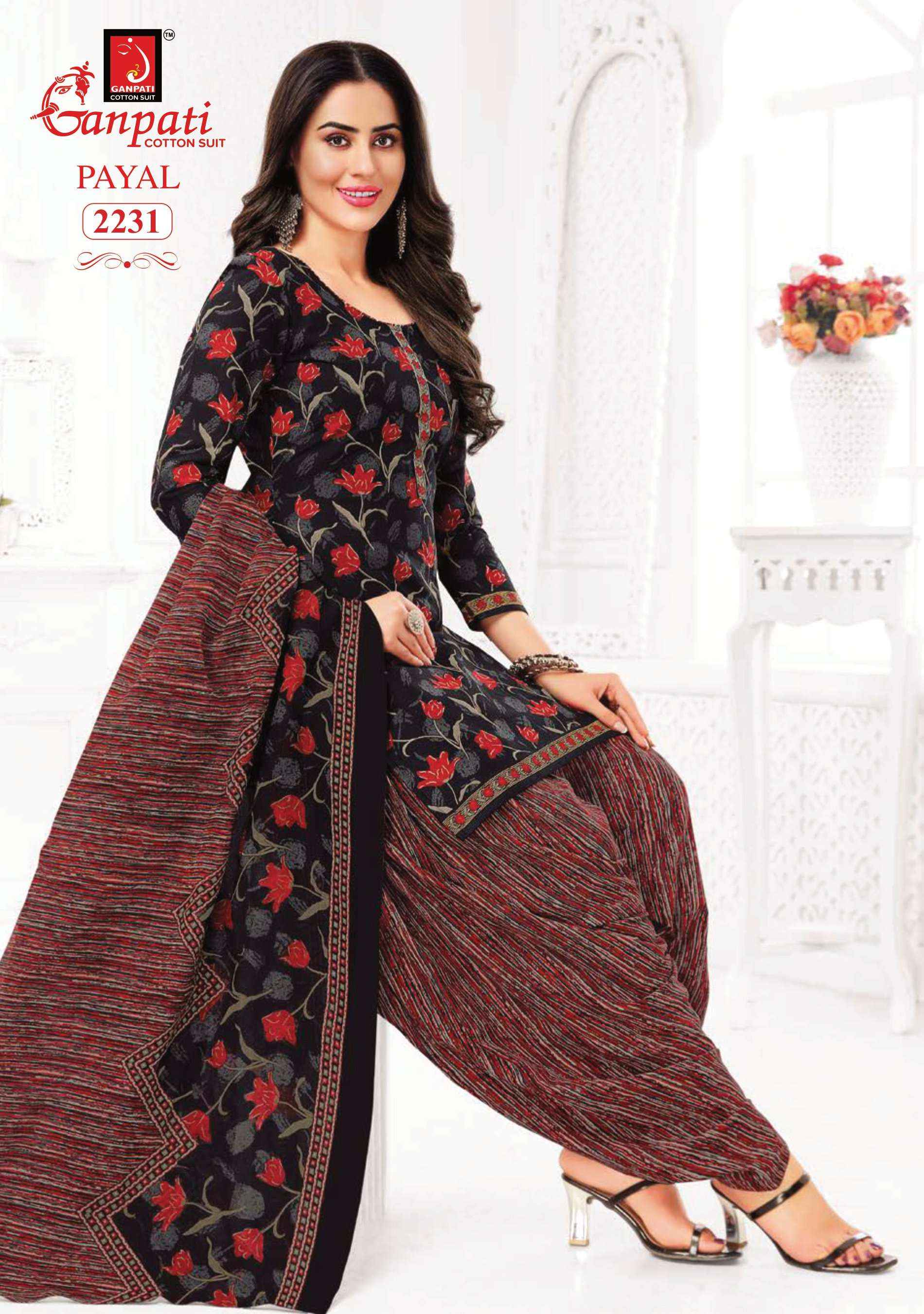 GANPATI PAYAL VOL 8 COTTON PRINTED DRESS MATERIAL ( 15 PCS CATALOG )