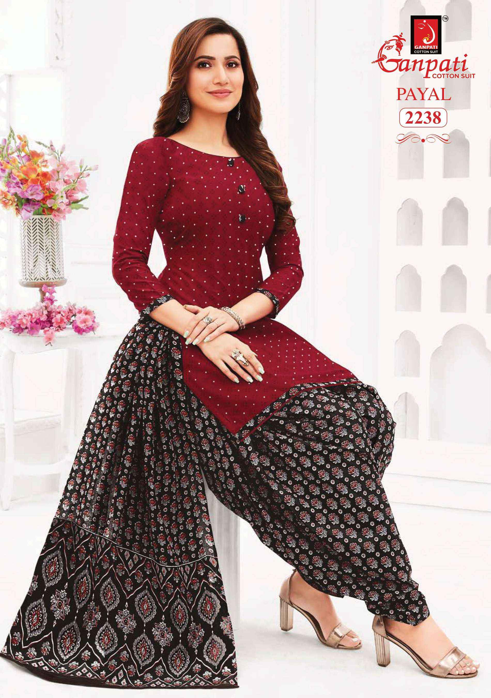 GANPATI PAYAL VOL 8 COTTON PRINTED DRESS MATERIAL ( 15 PCS CATALOG )