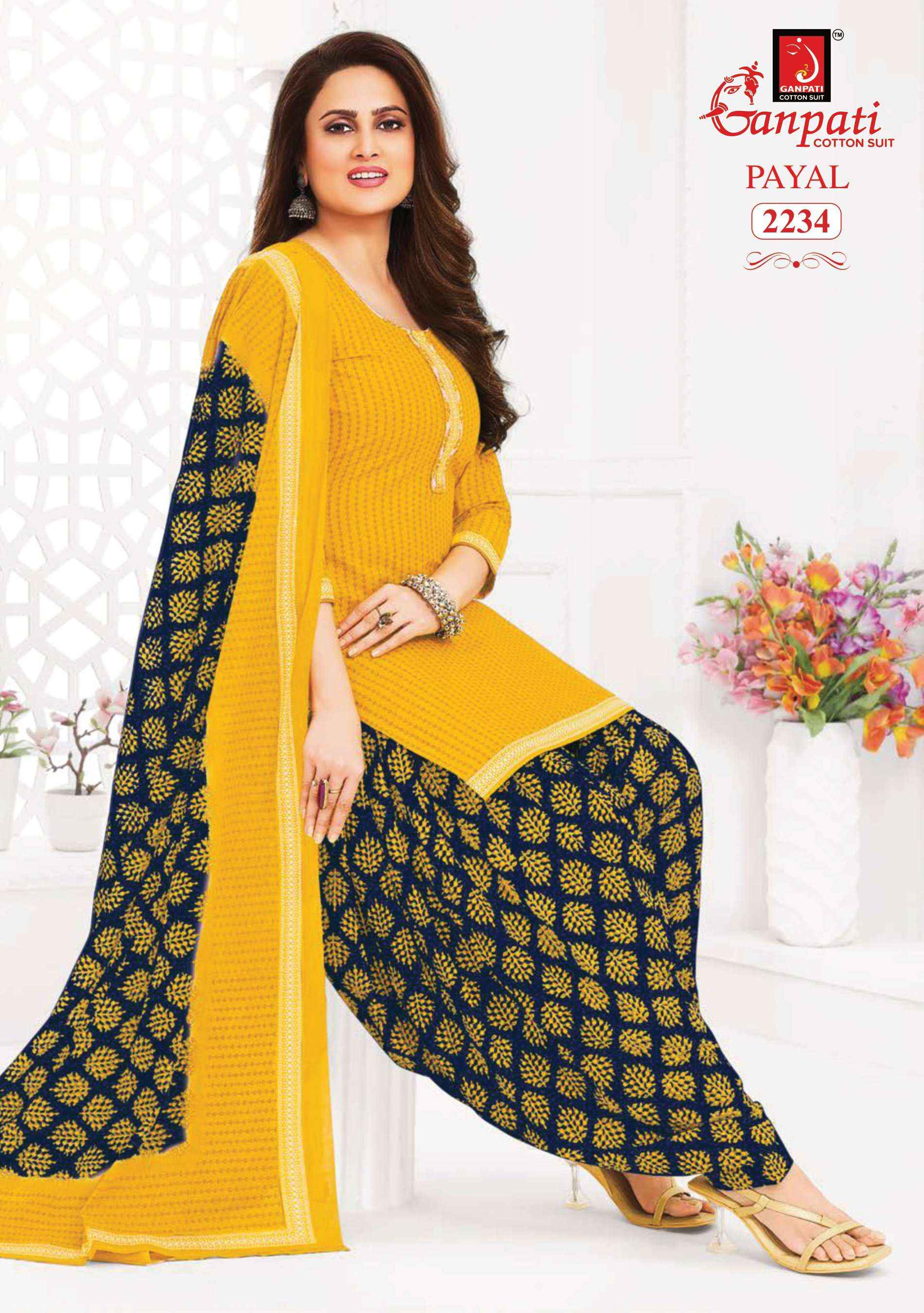 GANPATI PAYAL VOL 8 COTTON PRINTED DRESS MATERIAL ( 15 PCS CATALOG )