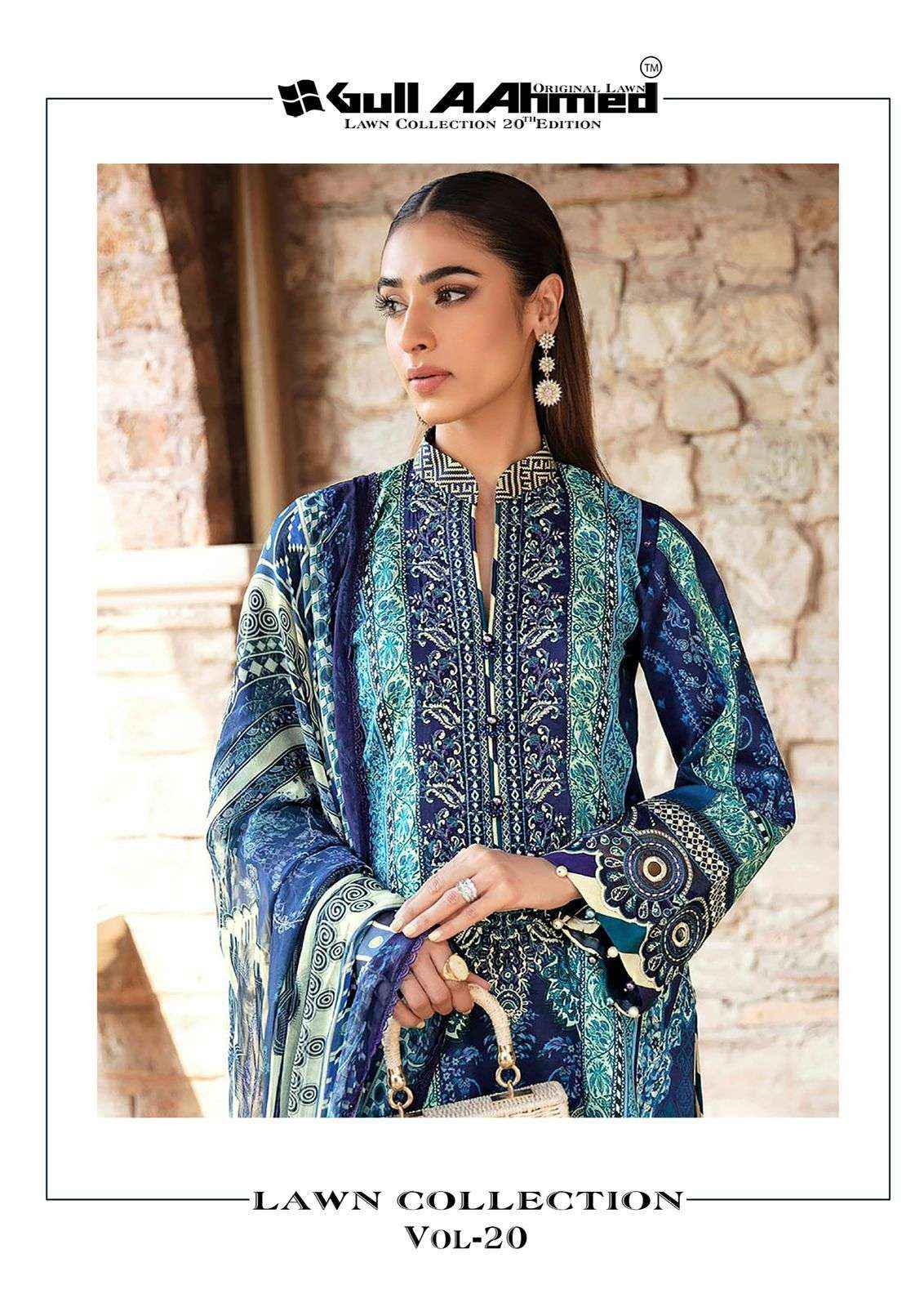 GULL AAHMED LAWN COLLECTION VOL 20 COTTON DIGITAL PRINT SUIT ( 6 PCS CATALOG )