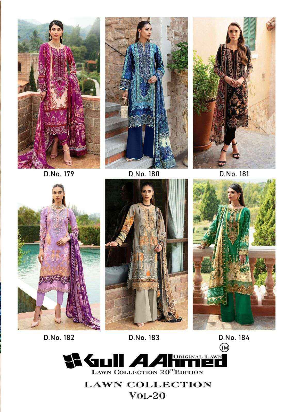 GULL AAHMED LAWN COLLECTION VOL 20 COTTON DIGITAL PRINT SUIT ( 6 PCS CATALOG )