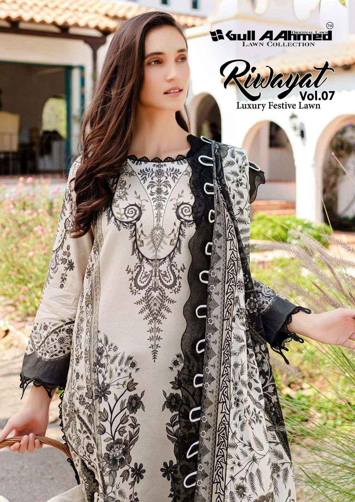 GULL AAHMED RIWAYAT VOL-7 LAWN COTTON DIGITAL PRINT SALWAR SUIT ( 6 PCS CATALOG )