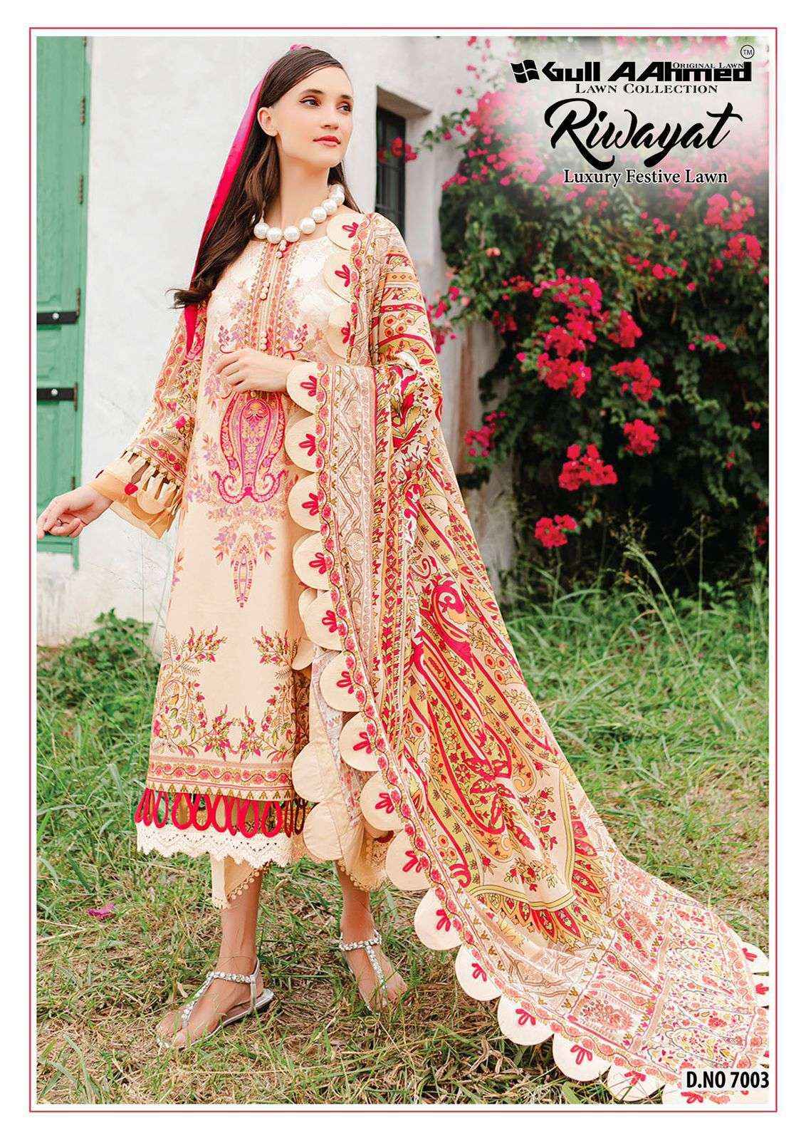 GULL AAHMED RIWAYAT VOL-7 LAWN COTTON DIGITAL PRINT SALWAR SUIT ( 6 PCS CATALOG )