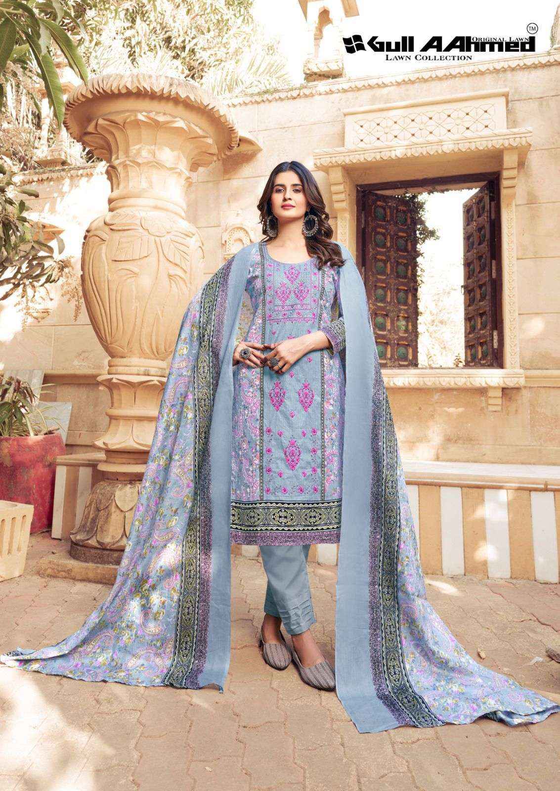 GULL AHMED BIN SAEED EMBROIDERED COLLECTION VOL 3 LAWN COTTON SUIT ( 6 PCS CATALOG )