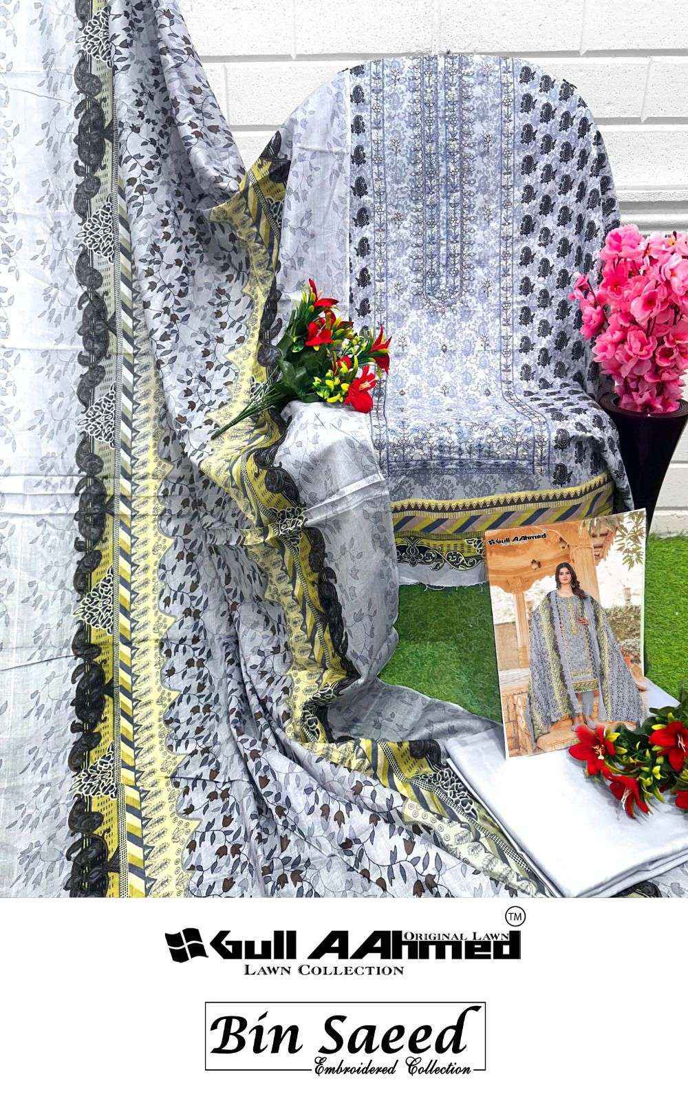 GULL AHMED BIN SAEED EMBROIDERED COLLECTION VOL 3 LAWN COTTON SUIT ( 6 PCS CATALOG )