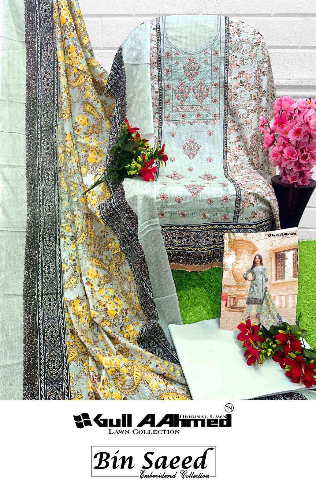 GULL AHMED BIN SAEED EMBROIDERED COLLECTION VOL 3 LAWN COTTON SUIT ( 6 PCS CATALOG )