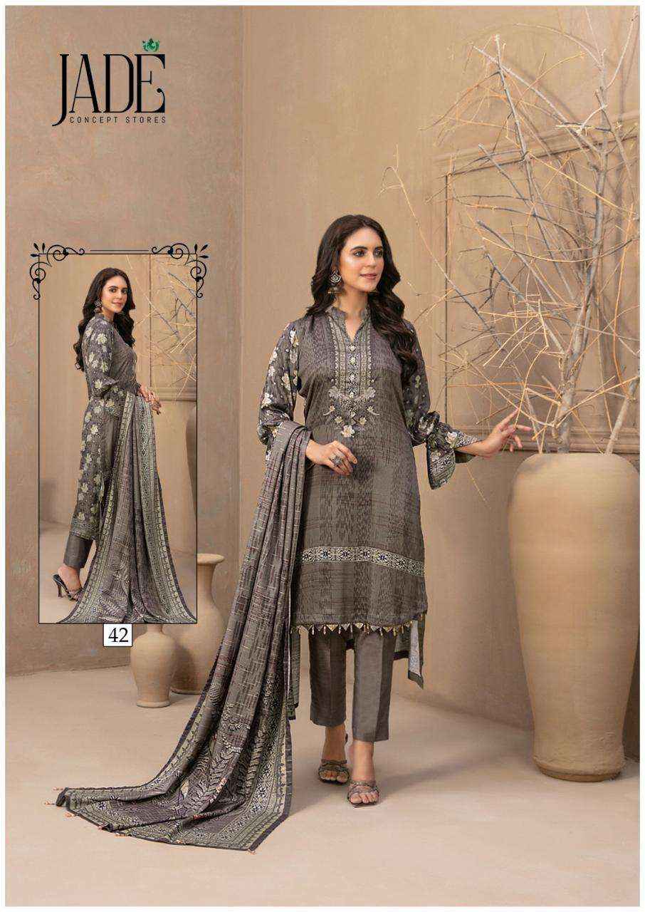 JADE CHEVRON EXCLUSIVE HEAVY COTTON VOL 5 LAWN COTTON PAKISTANI SUITS ( 6 PCS CATALOG )