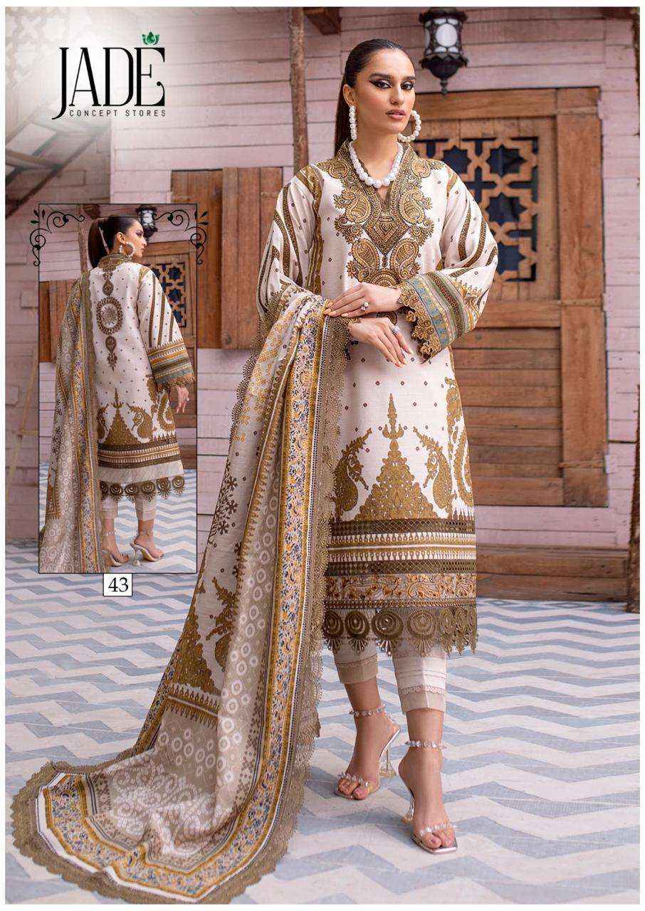 JADE CHEVRON EXCLUSIVE HEAVY COTTON VOL 5 LAWN COTTON PAKISTANI SUITS ( 6 PCS CATALOG )