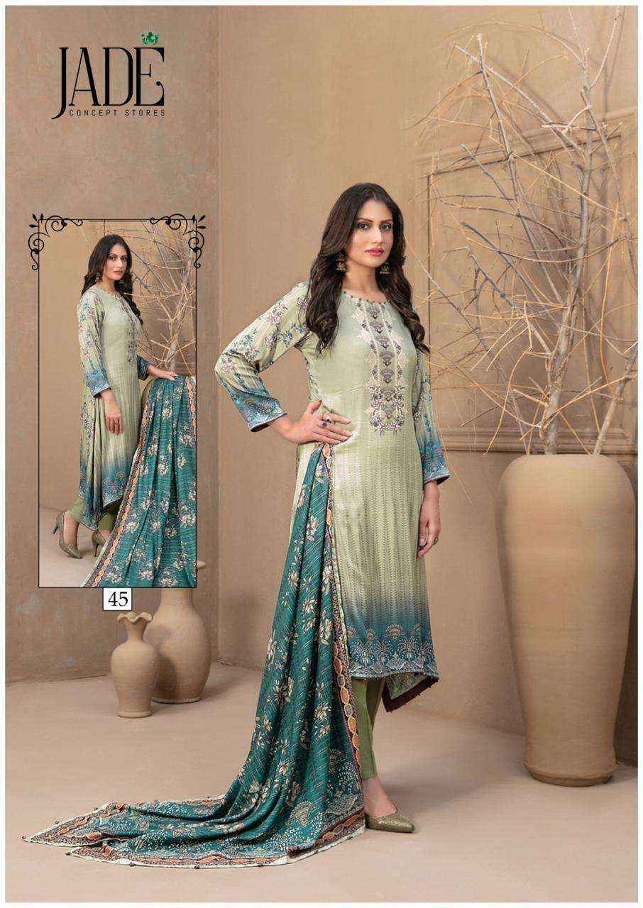 JADE CHEVRON EXCLUSIVE HEAVY COTTON VOL 5 LAWN COTTON PAKISTANI SUITS ( 6 PCS CATALOG )