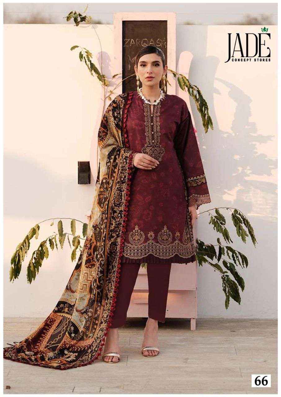 JADE CHEVRON EXCLUSIVE HEAVY COTTON VOL 7 LAWN COTTON PAKISTANI SUITS ( 6 PCS CATALOG )