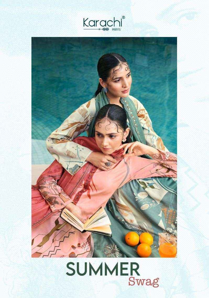 Karachi Prints Kesar Summer Swag Pure Jam Dress Material ( 4 Pcs Catalog ) 