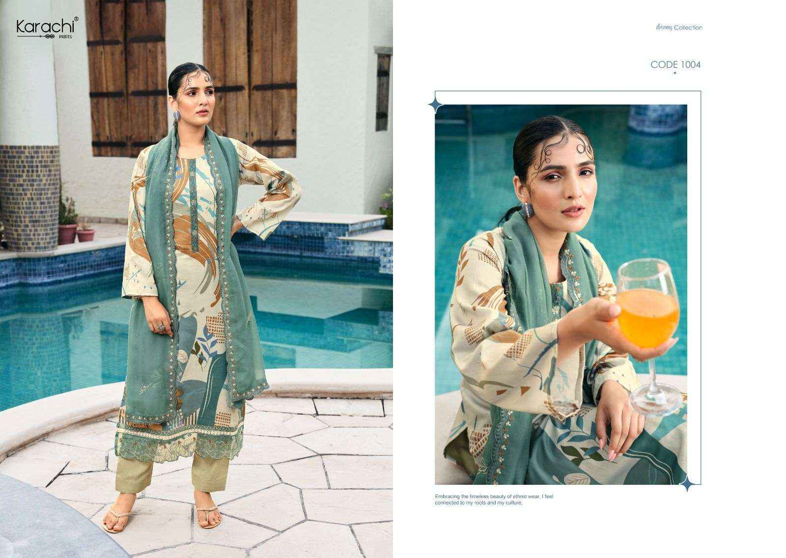 Karachi Prints Kesar Summer Swag Pure Jam Dress Material ( 4 Pcs Catalog ) 