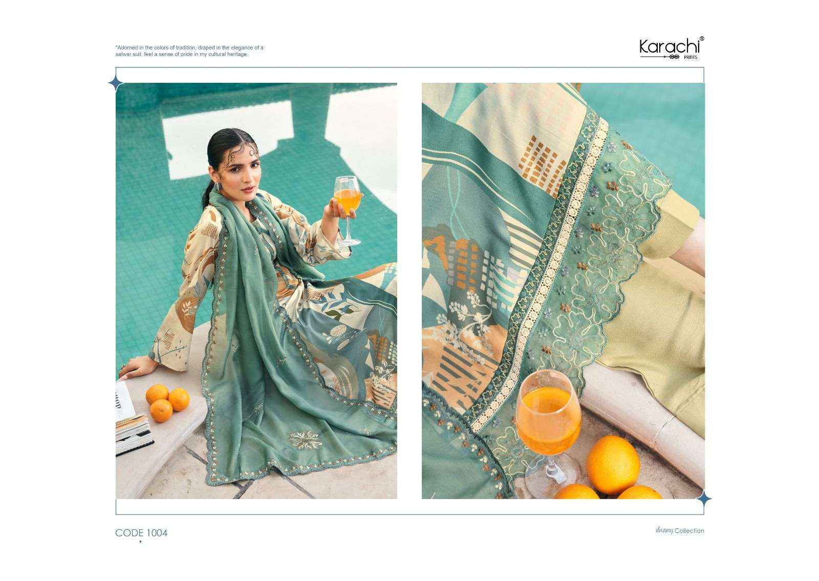 Karachi Prints Kesar Summer Swag Pure Jam Dress Material ( 4 Pcs Catalog ) 