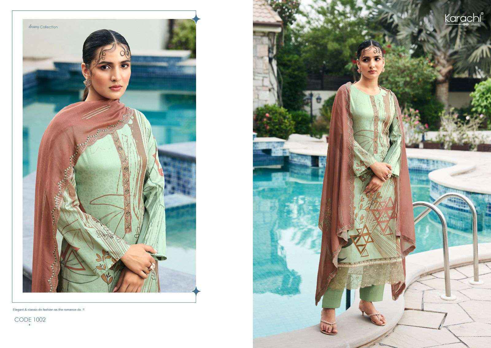 Karachi Prints Kesar Summer Swag Pure Jam Dress Material ( 4 Pcs Catalog ) 