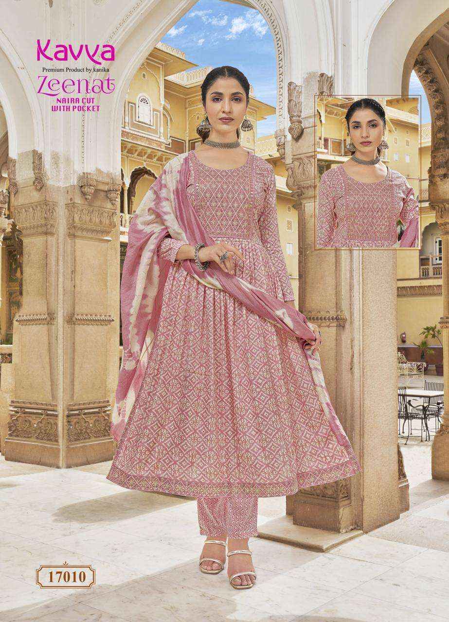 KAVYA ZEENAT VOL 17 FANCY NAIRA CUT PATTERN LADIES KURTI COMB SET ( 10 PCS CATALOG )