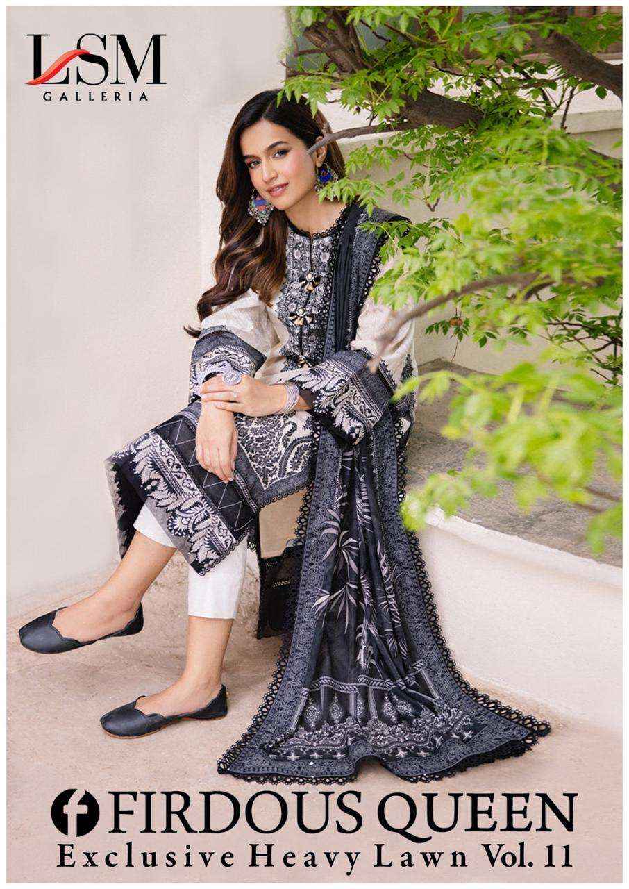 LSM GALLERIA FIRDOUS QUEEN LAWN VOL 11 PAKISTANI DRESS MATERIAL ( 6 PCS CATALOG )