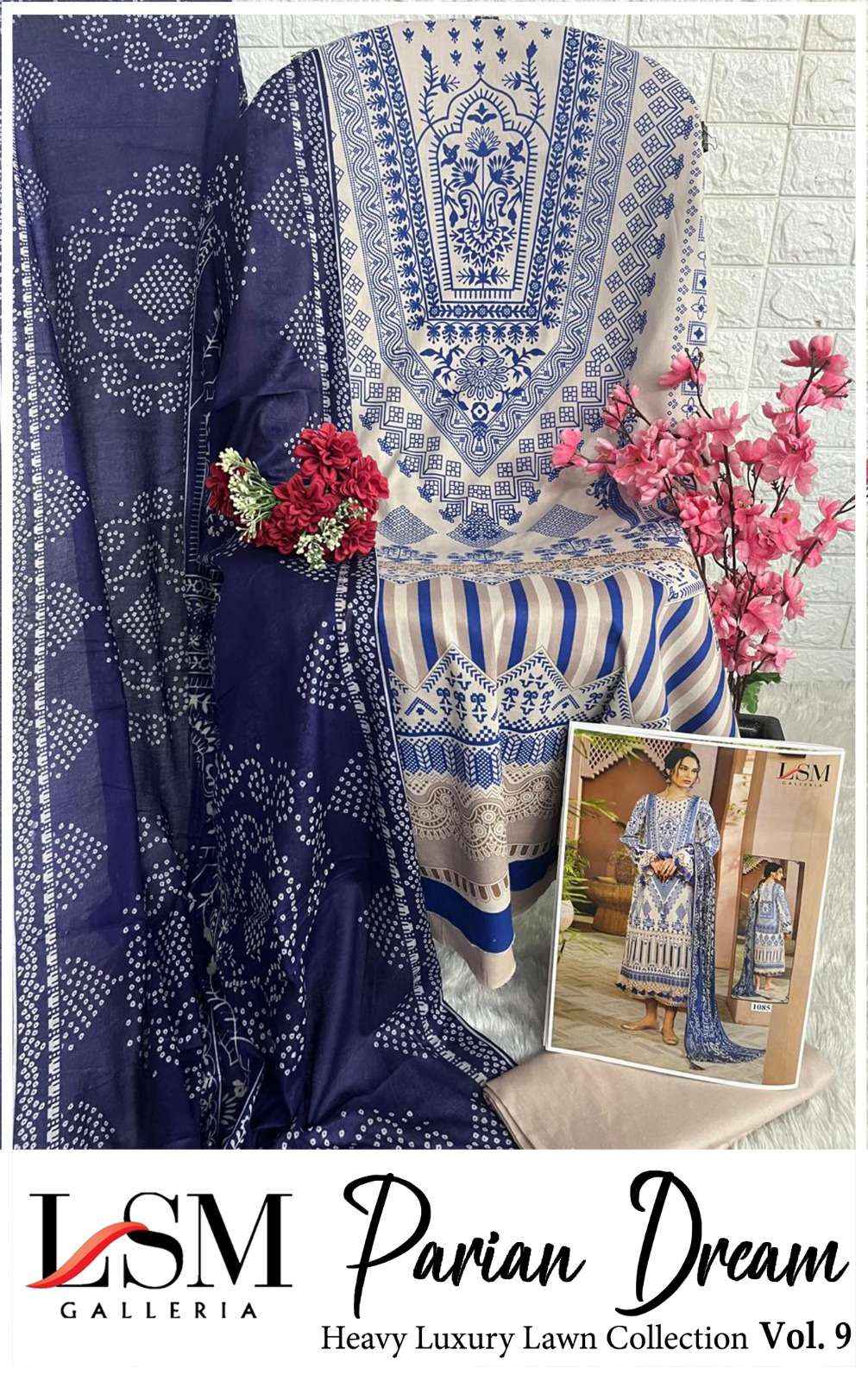 LSM GALLERIA PARIAN DREAM VOL 9 LAWN COTTON PAKISTANI SUIT ( 6 PCS CATALOG )