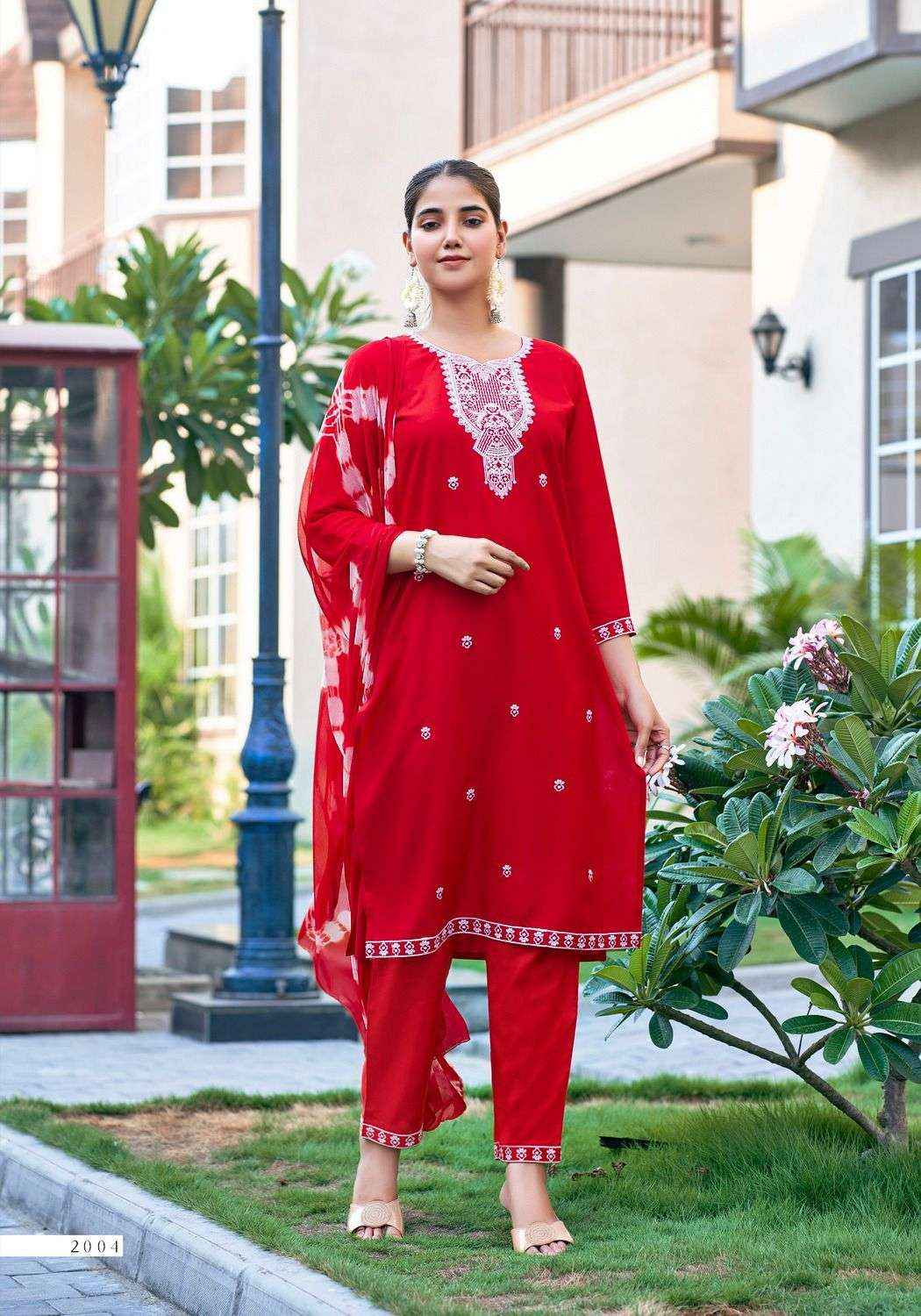 MYSTIC 9 KARACHI VOL 2 RAYON FANCY LUCKNOWI DESIGNER READYMADE SUITS ( 8 PCS CATALOG )