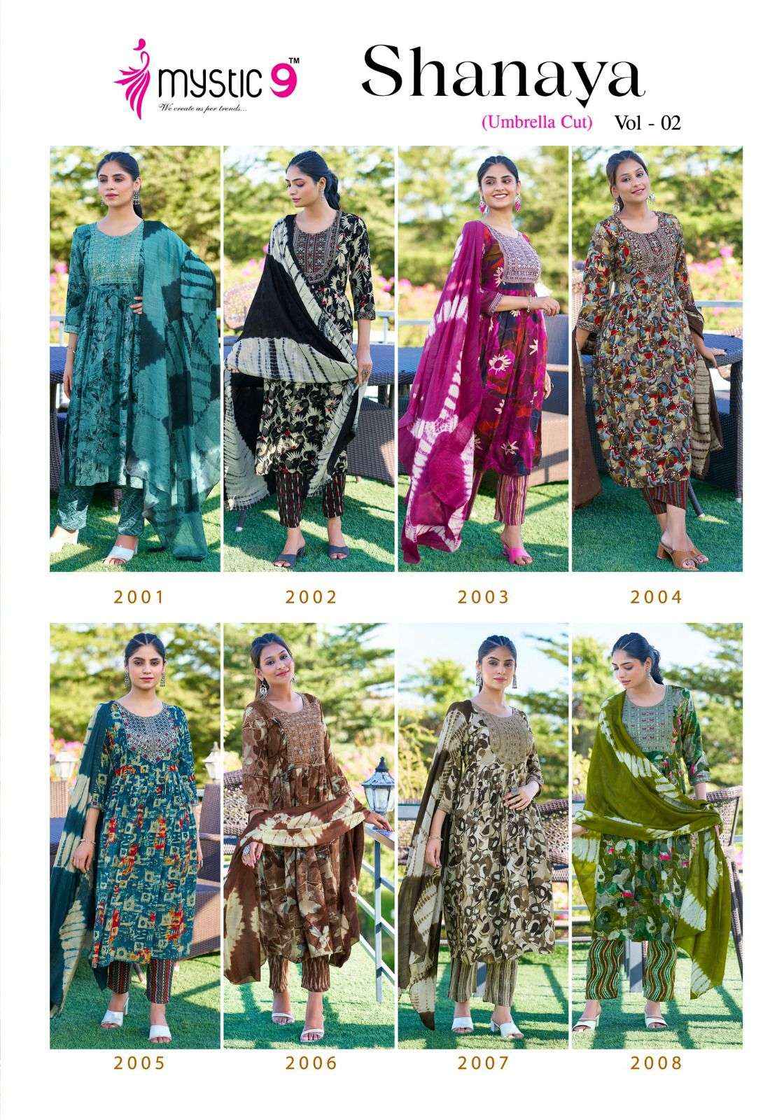 MYSTIC 9 SHANAYA VOL 2 NAIRA CUT PATTERN KURTI COMBO SET ( 8 PCS CATALOG )