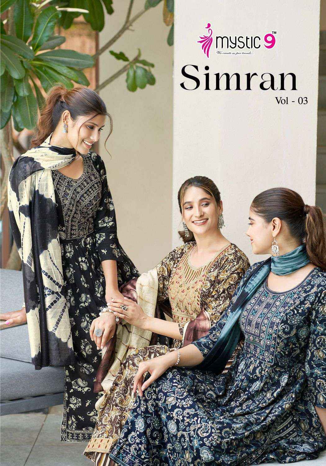 MYSTIC 9 SIMRAN VOL 3 NAIRA CUT PATTERN KURTI COMBO SET ( 8 pcs catalog )