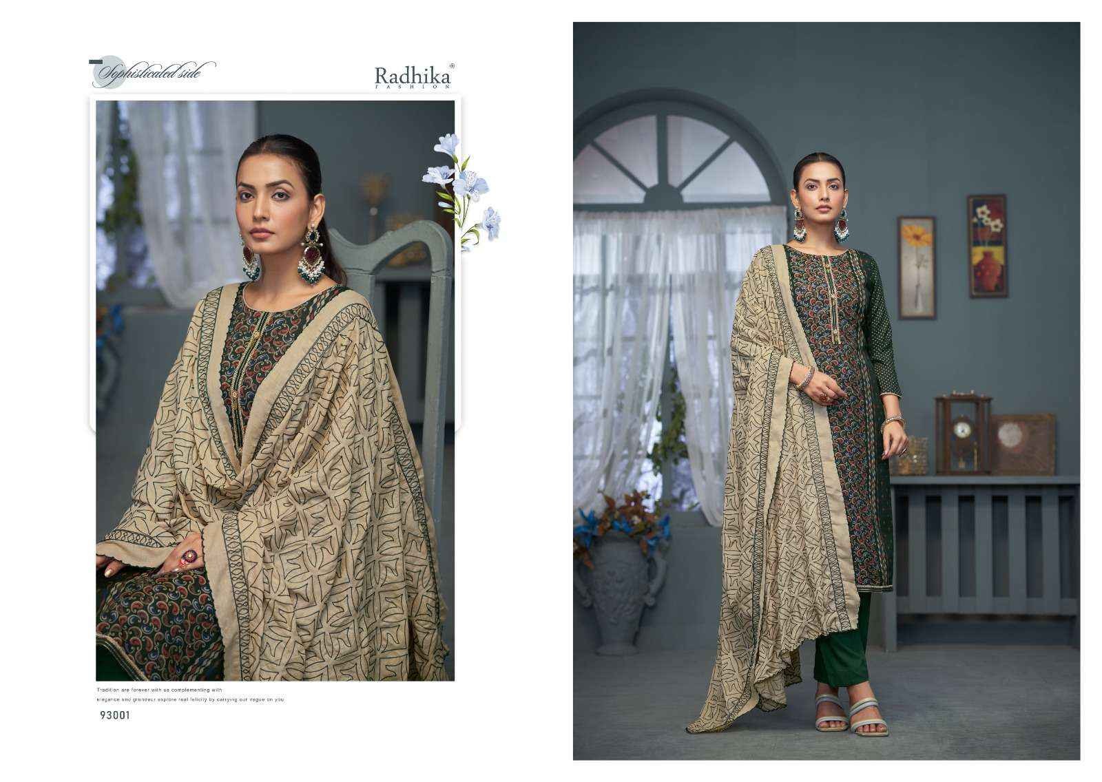 RADHIKA FASHION AZARA BLACK BERRY VOL 11 COTTON DESIGNER PRINT SUIT ( 4 pcs catalog )