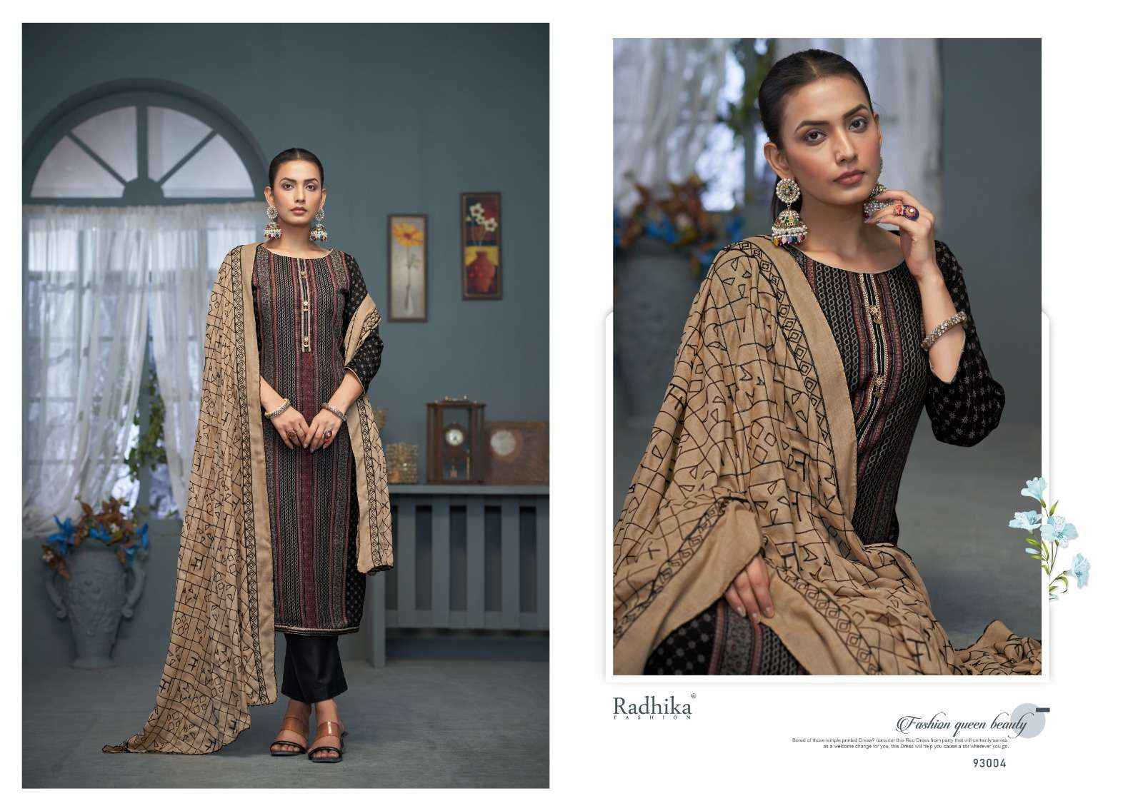 RADHIKA FASHION AZARA BLACK BERRY VOL 11 COTTON DESIGNER PRINT SUIT ( 4 pcs catalog )