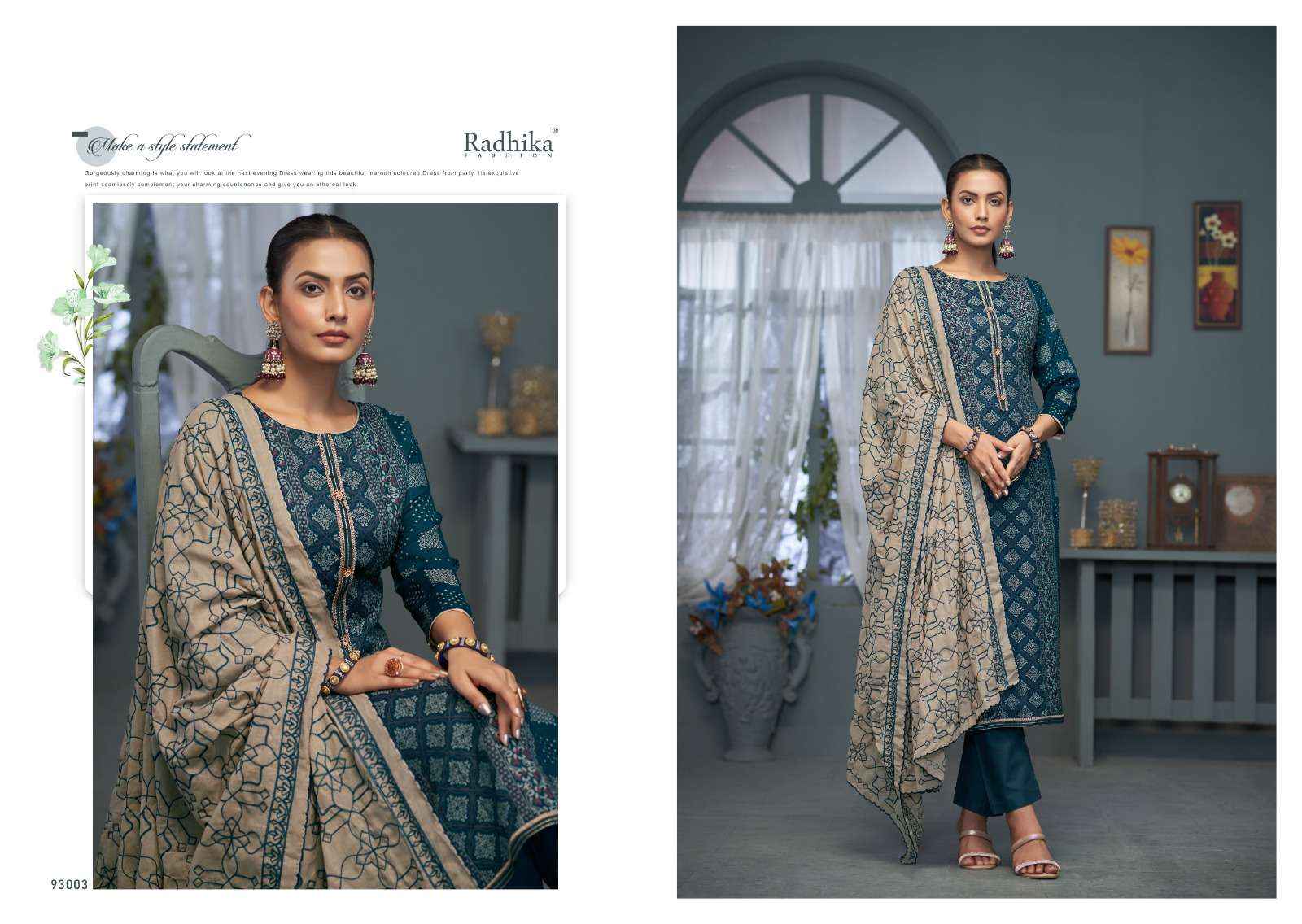 RADHIKA FASHION AZARA BLACK BERRY VOL 11 COTTON DESIGNER PRINT SUIT ( 4 pcs catalog )