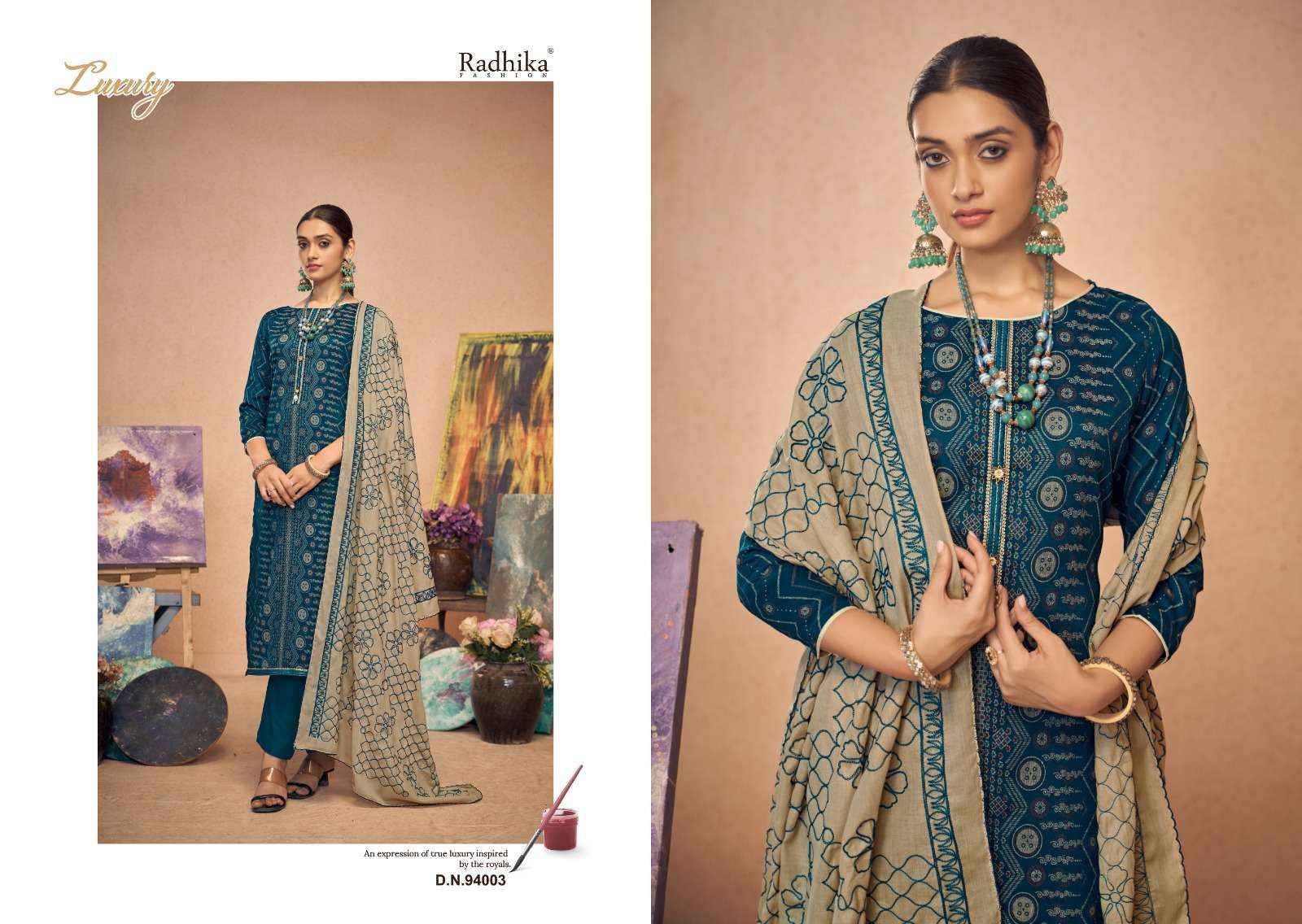 RADHIKA FASHION AZARA BLACK BERRY VOL 12 COTTON DESIGNER SUIT ( 4 PCS CATALOG )