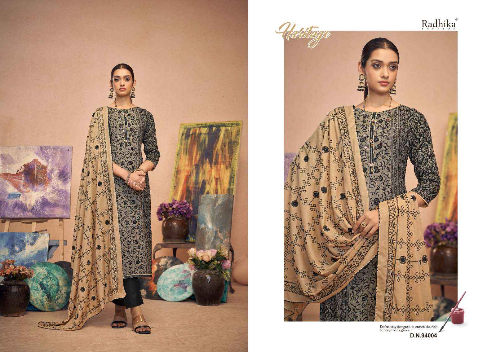 RADHIKA FASHION AZARA BLACK BERRY VOL 12 COTTON DESIGNER SUIT ( 4 PCS CATALOG )